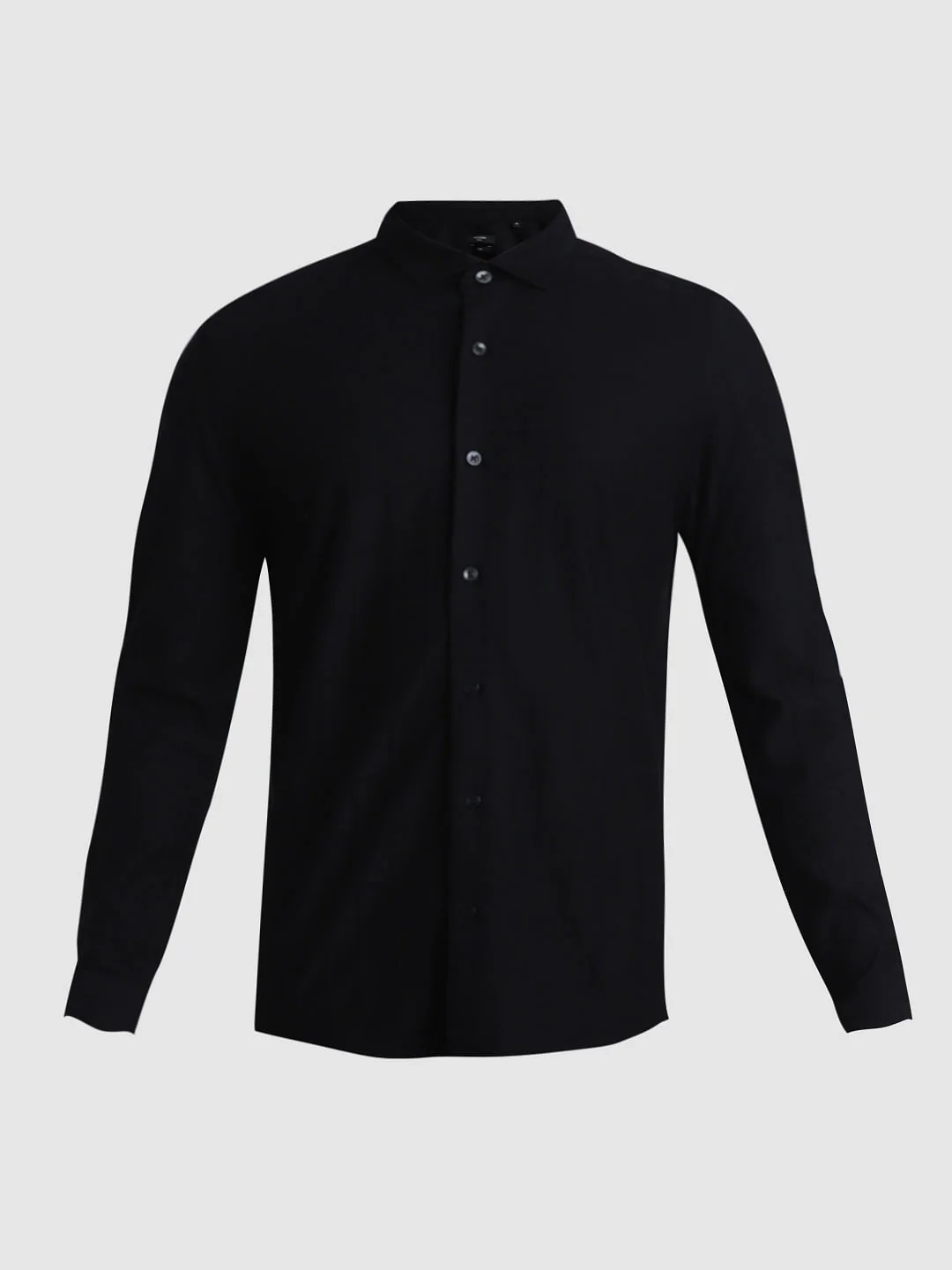 Black Knit Dobby Full Sleeves Shirt - Image 7