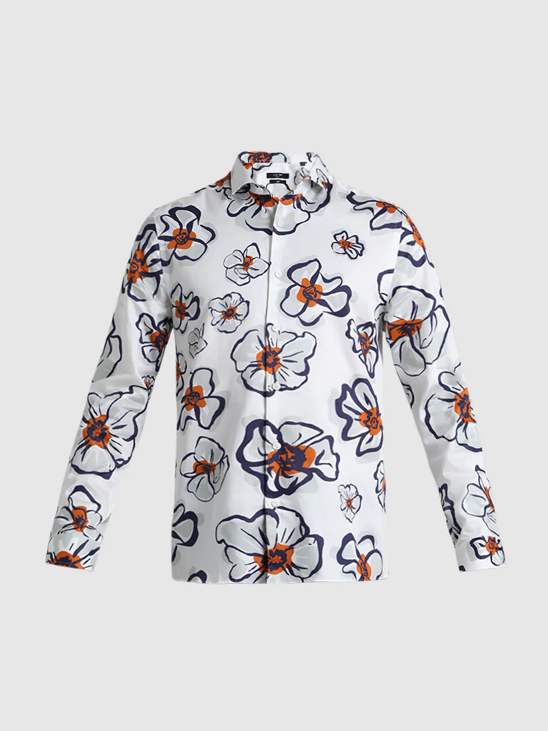 White Floral Print Full Sleeves Shirt - Image 7