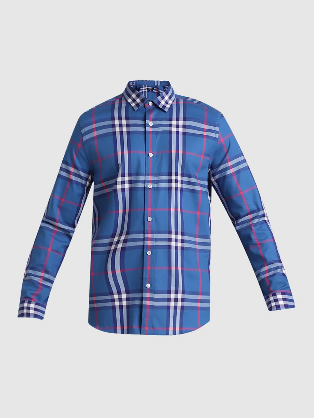 Blue Check Print Full Sleeves Shirt - Image 7