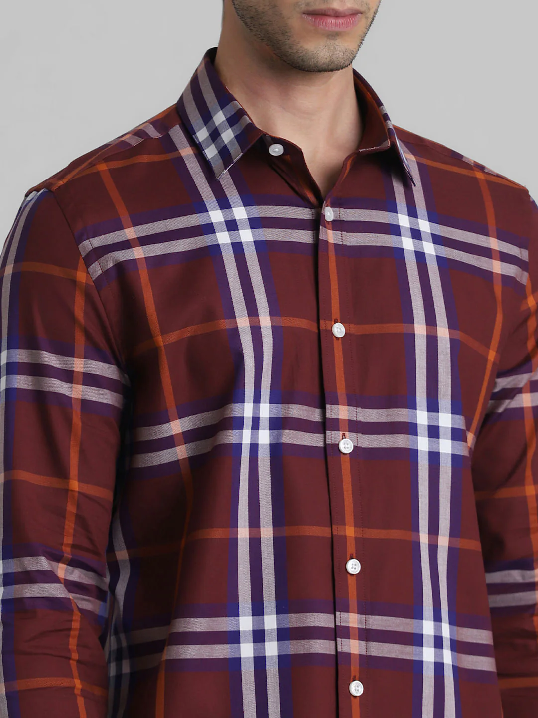 Red Check Print Full Sleeves Shirt - Image 5
