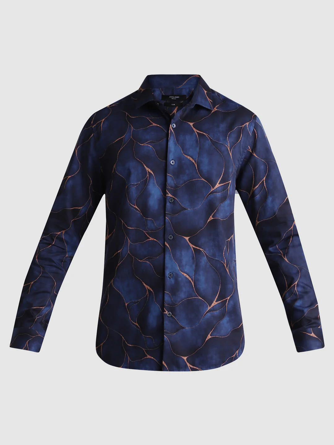 Dark Blue Printed Full Sleeves Shirt - Image 7