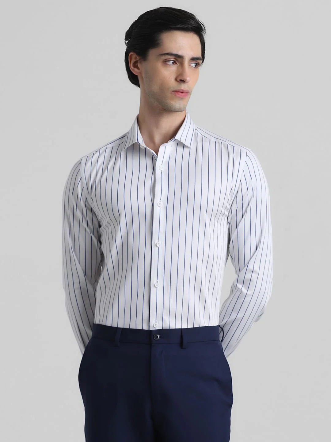 White Striped Formal Shirt - Image 2