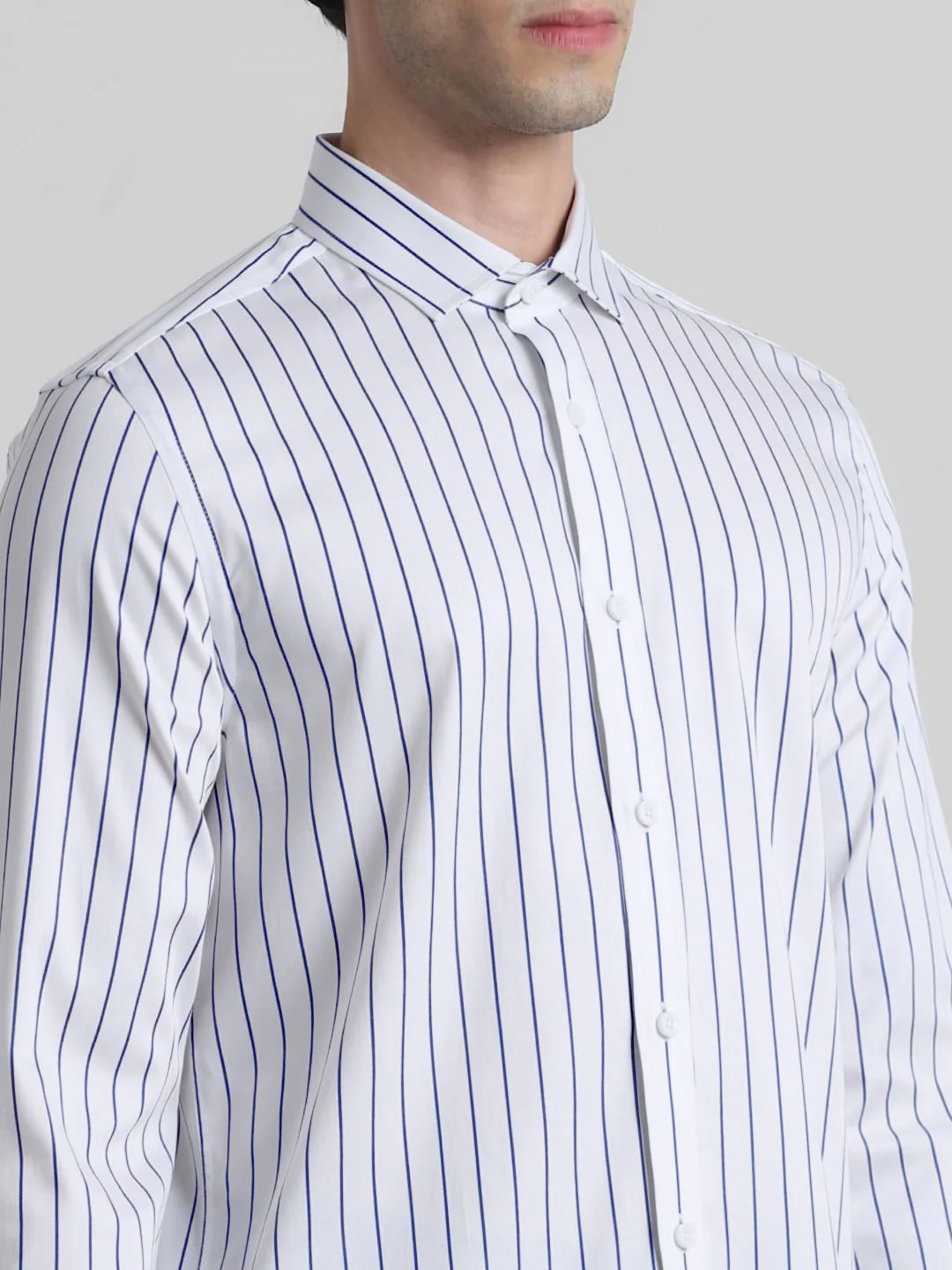 White Striped Formal Shirt - Image 5