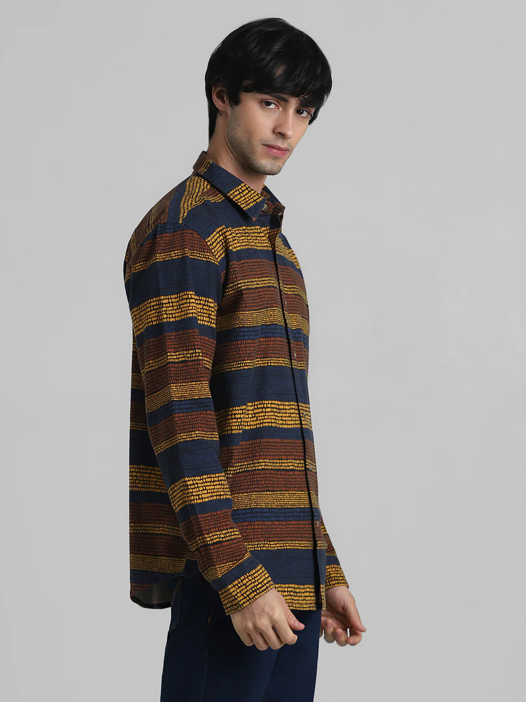 Blue Printed Full Sleeves Shirt - Image 3