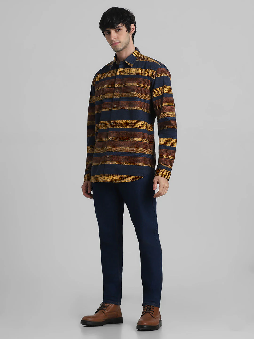 Blue Printed Full Sleeves Shirt - Image 6