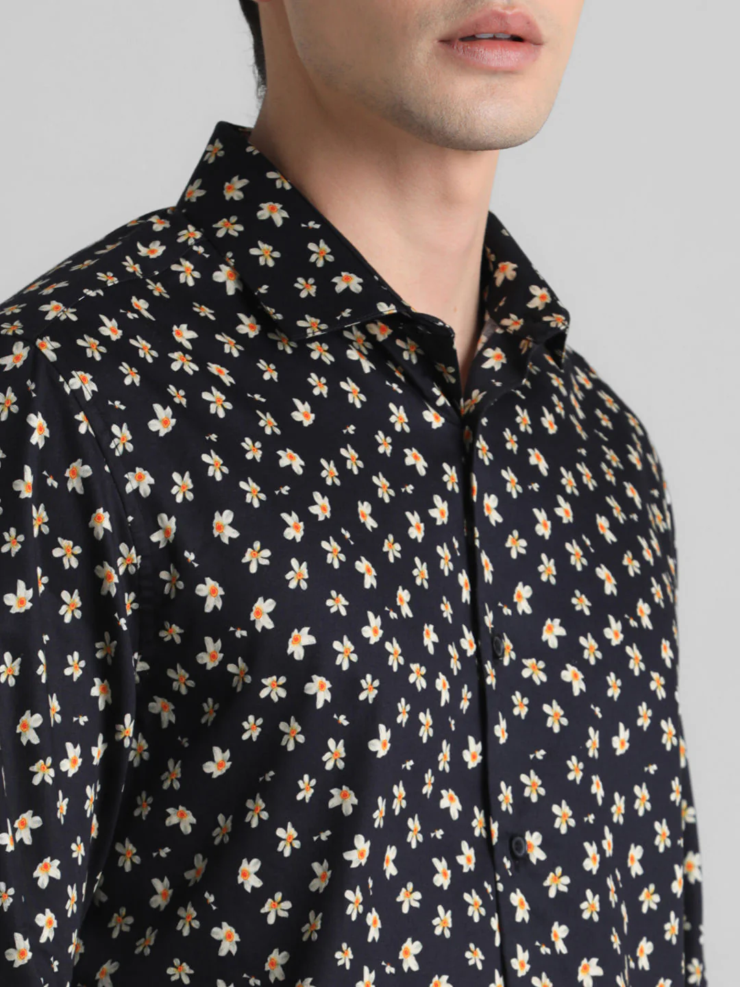 Black Floral Full Sleeves Shirt - Image 5