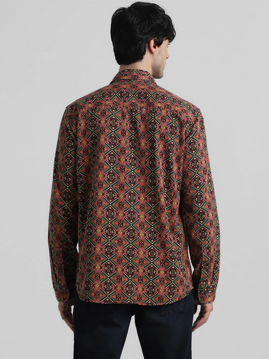 Red Floral-Abstract Print Shirt - Image 4
