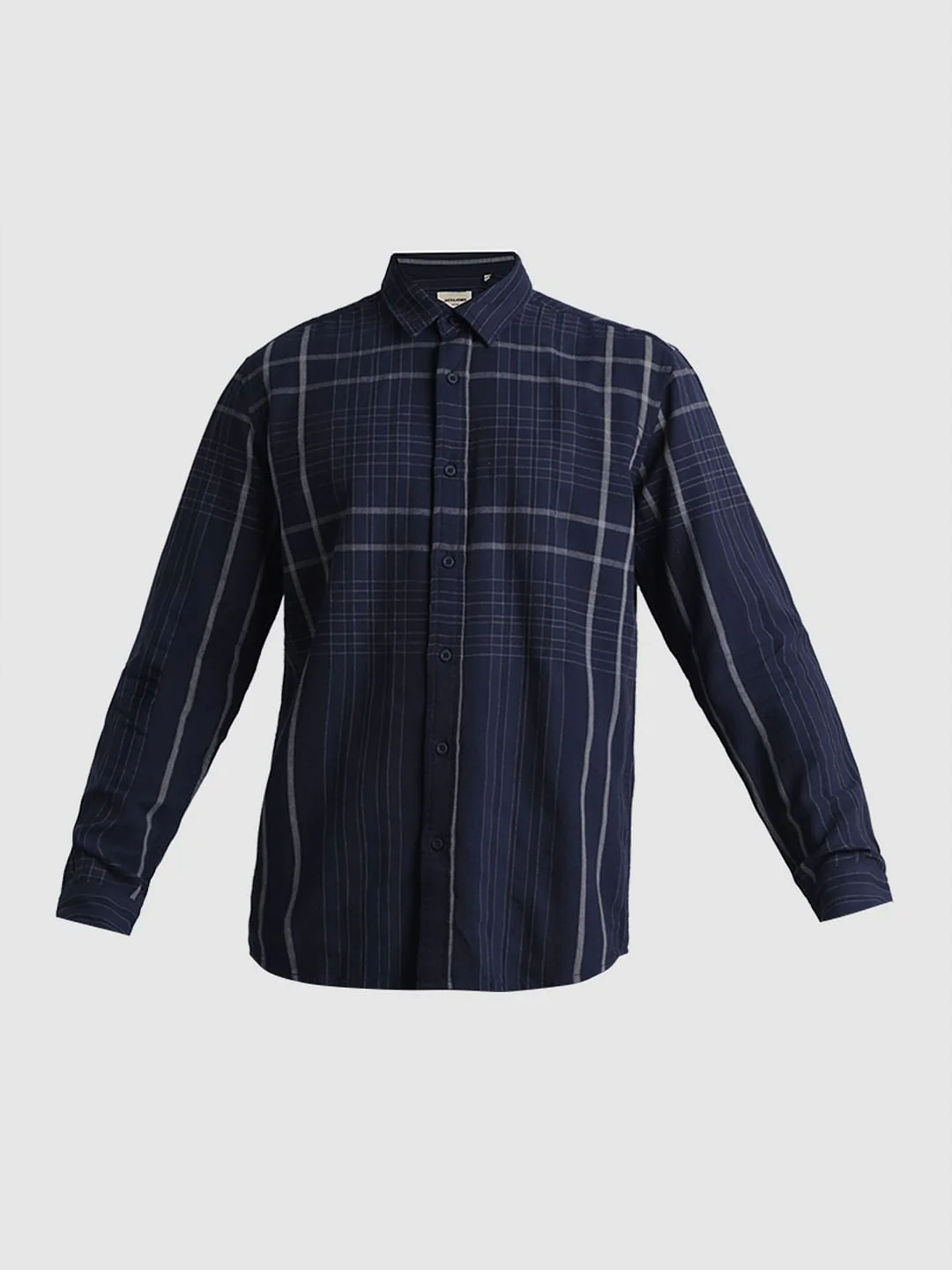 Blue Dobby Check Full Sleeves Shirt - Image 7