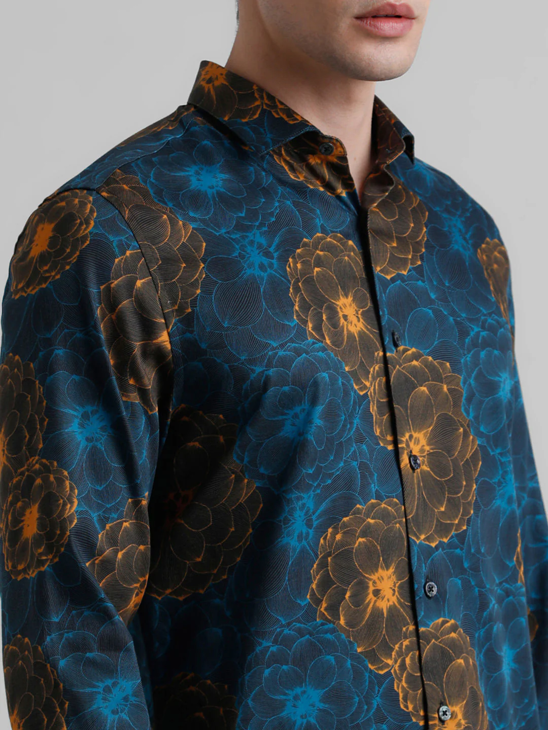 Black Abstract Print Short Sleeves Shirt - Image 5