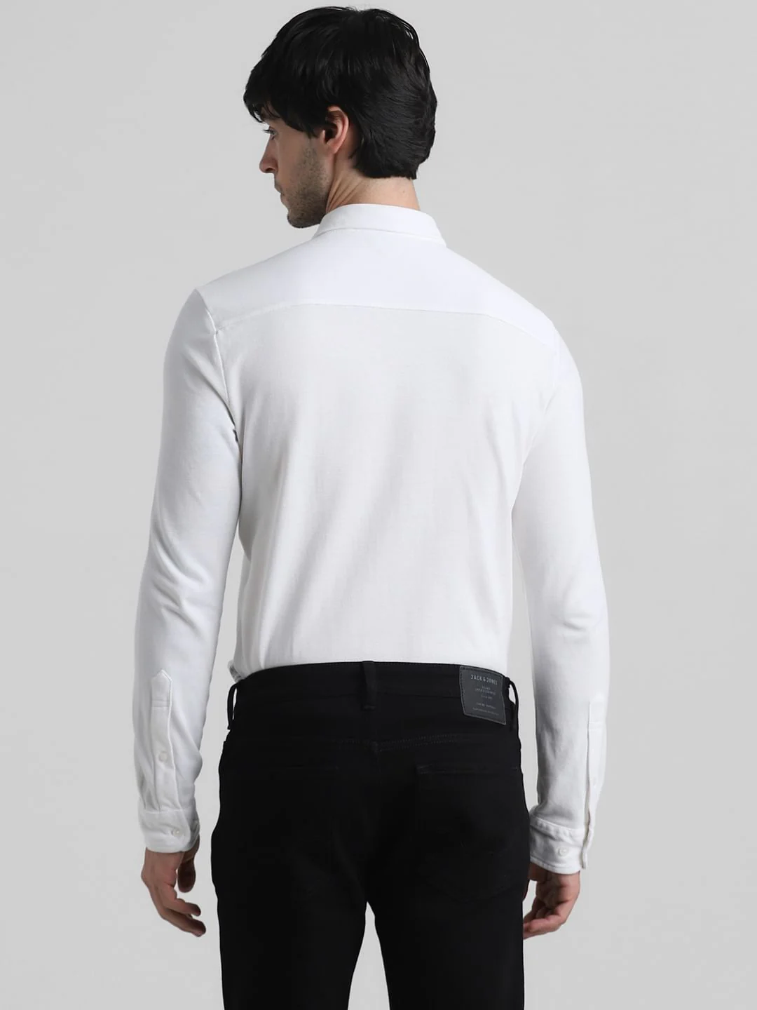 White Knitted Full Sleeves Shirt - Image 4