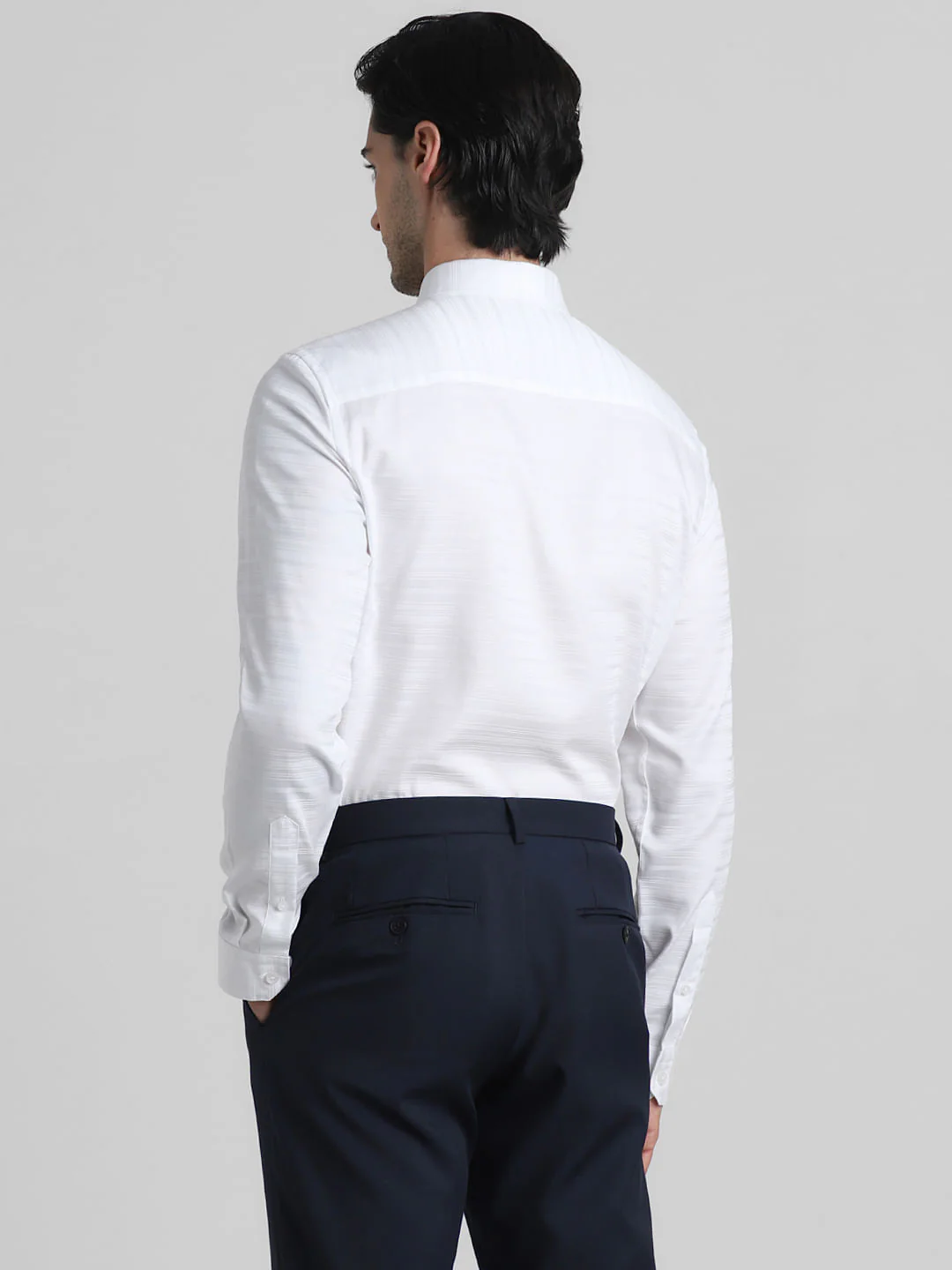 White Jacqaurd Full Sleeves Shirt - Image 4