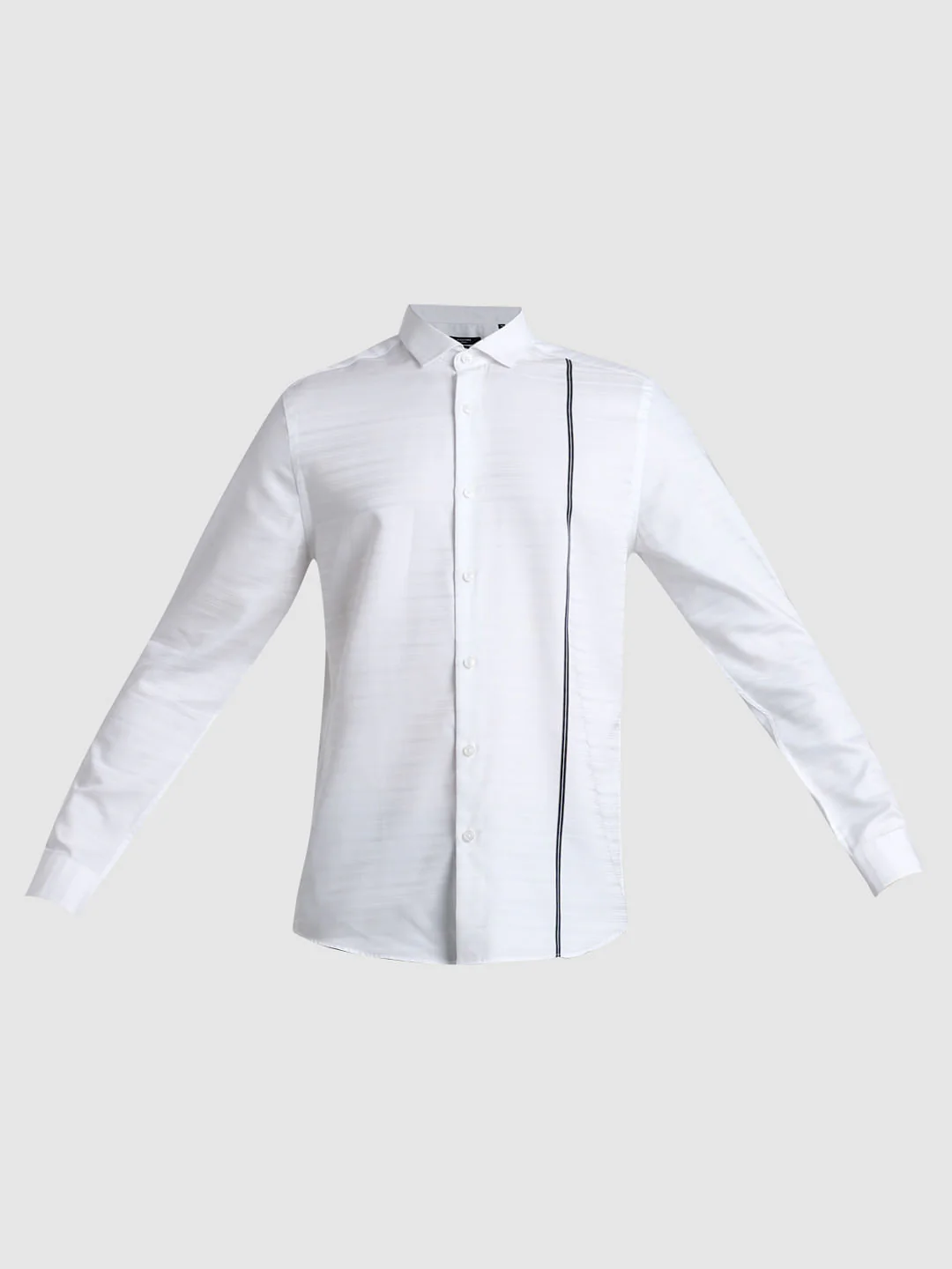 White Jacqaurd Full Sleeves Shirt - Image 7