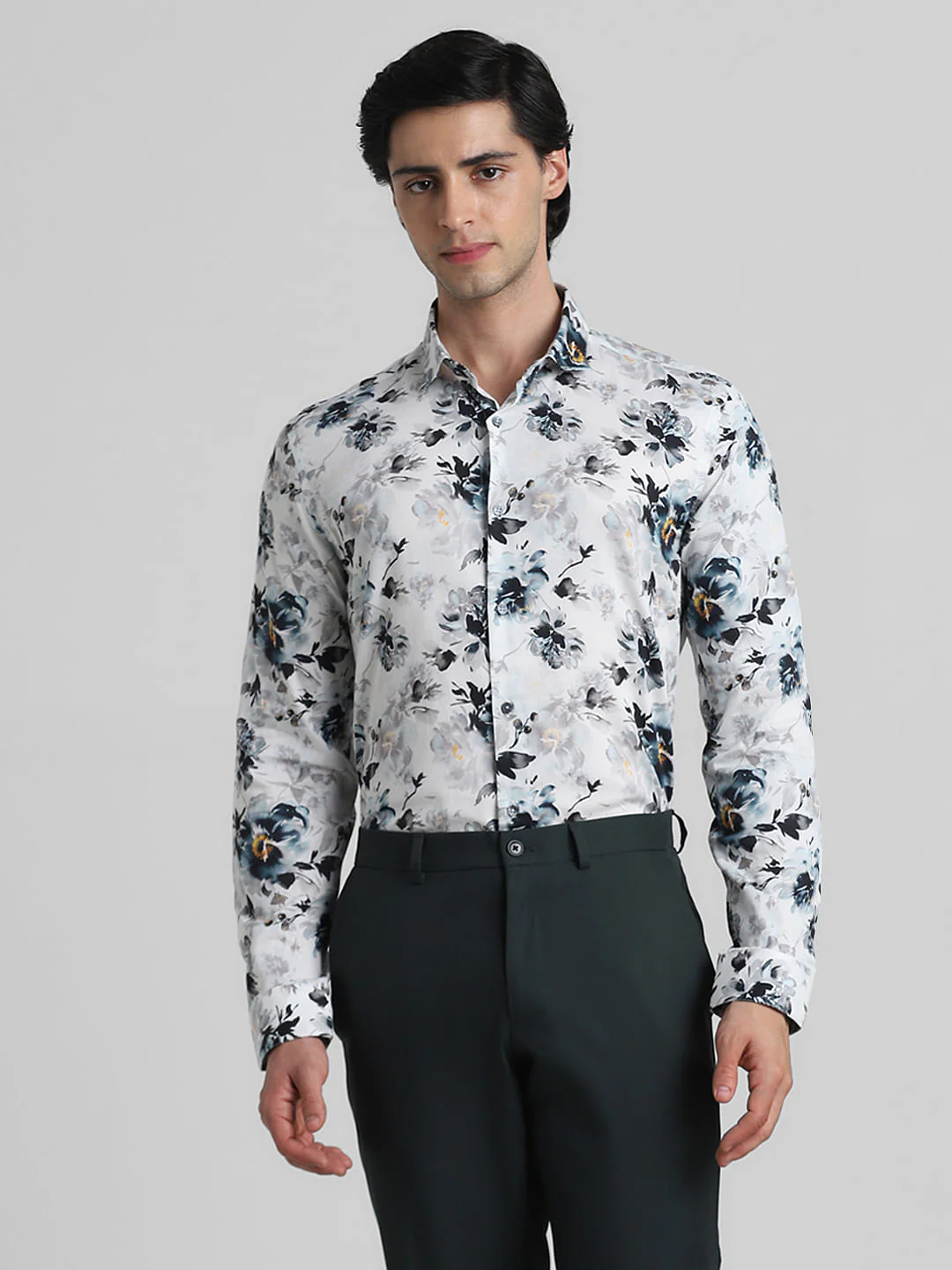 White Floral Full Sleeves Shirt - Image 2