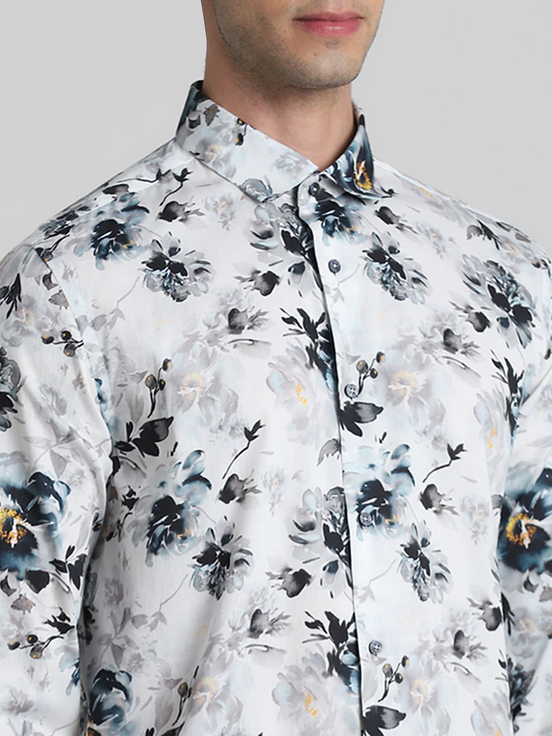 White Floral Full Sleeves Shirt - Image 5