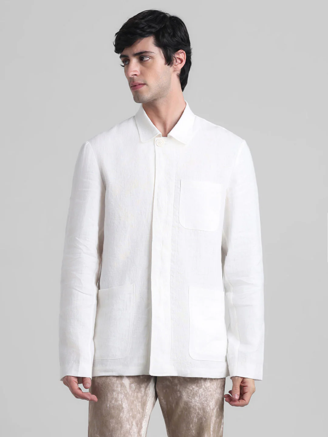 White Linen Oversized Shirt - Image 2