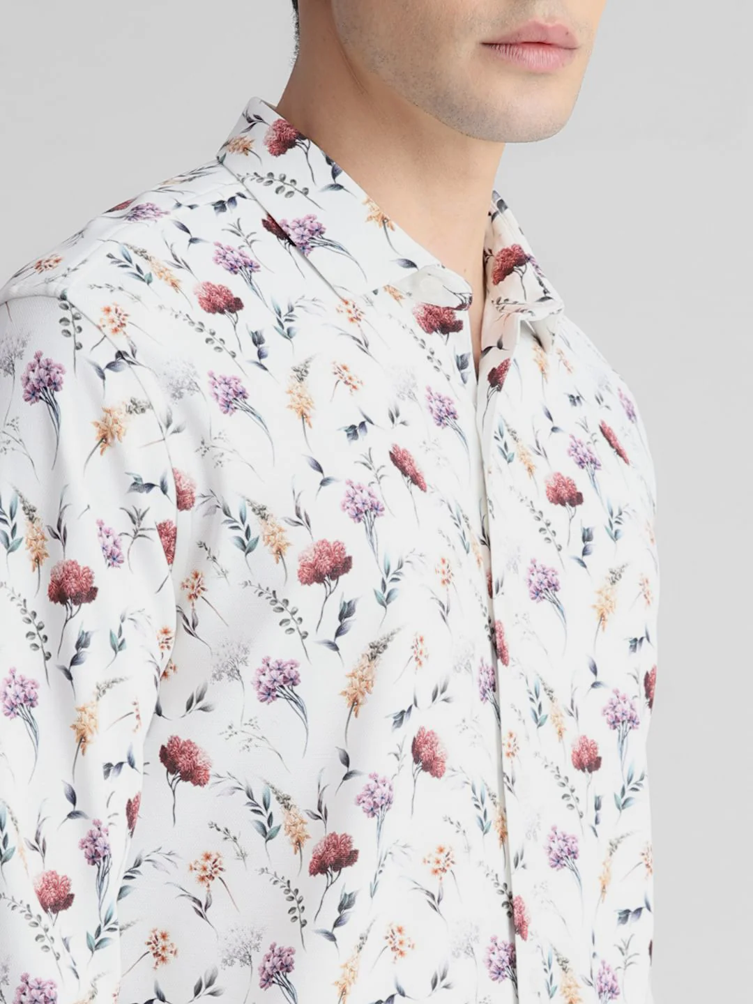 White Floral Full Sleeves Shirt - Image 5