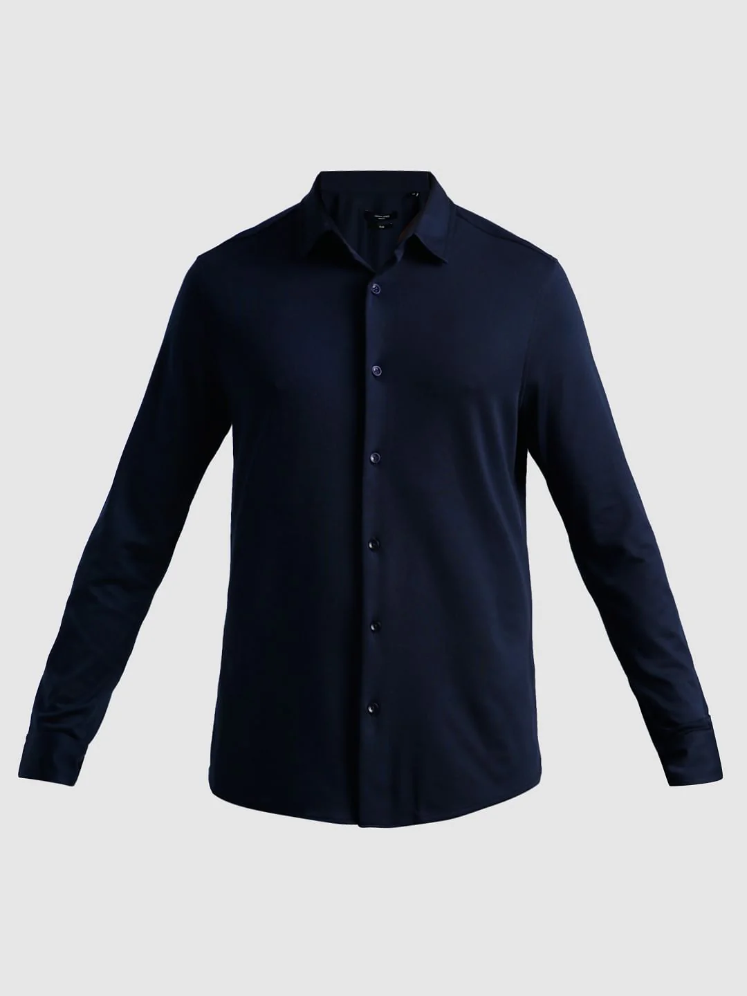 Dark Blue Knitted Full Sleeves Shirt - Image 7