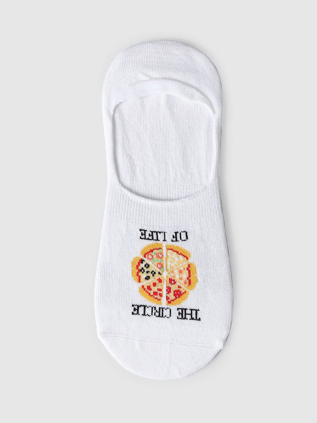 Pack Of 2 Pizza Print No Show Socks - Black & White - Image 4