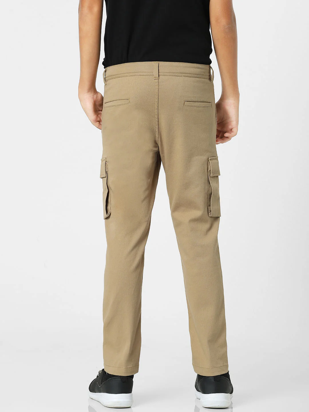 Brown Mid Rise Cargo Jeans - Image 4
