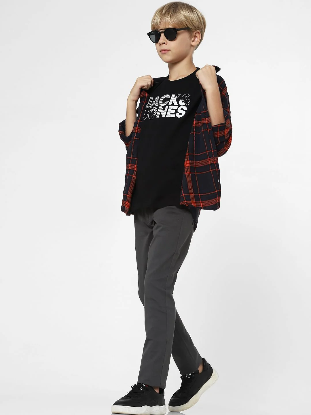 Boys Grey Mid Rise Glenn Slim Fit Jeans