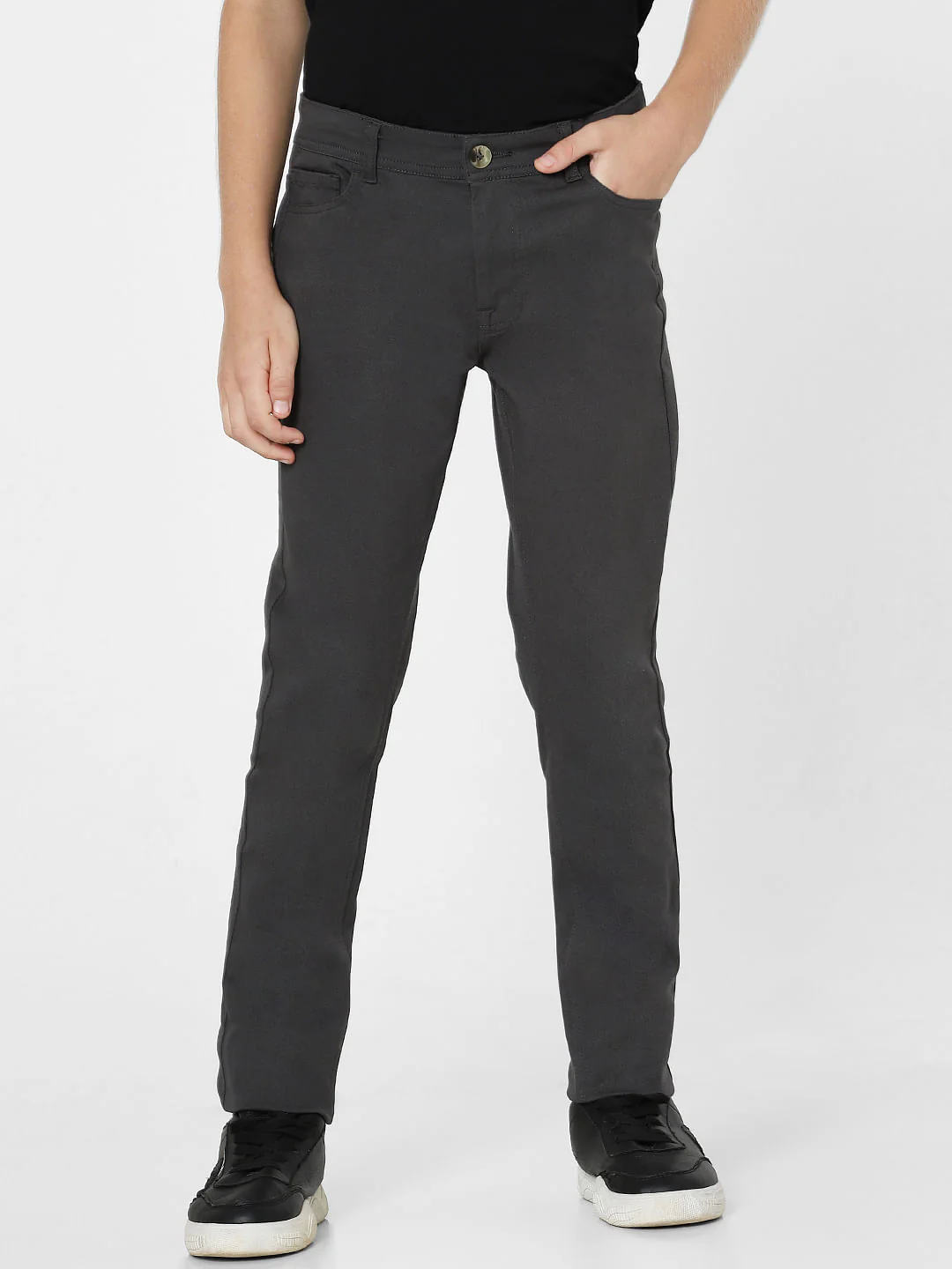 Boys Grey Mid Rise Glenn Slim Fit Jeans - Image 2