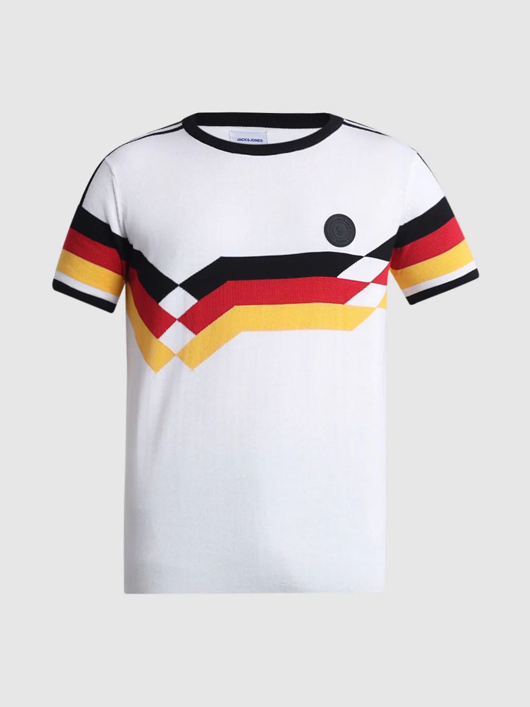 White Colourblocked Knitted T-shirt - Image 7