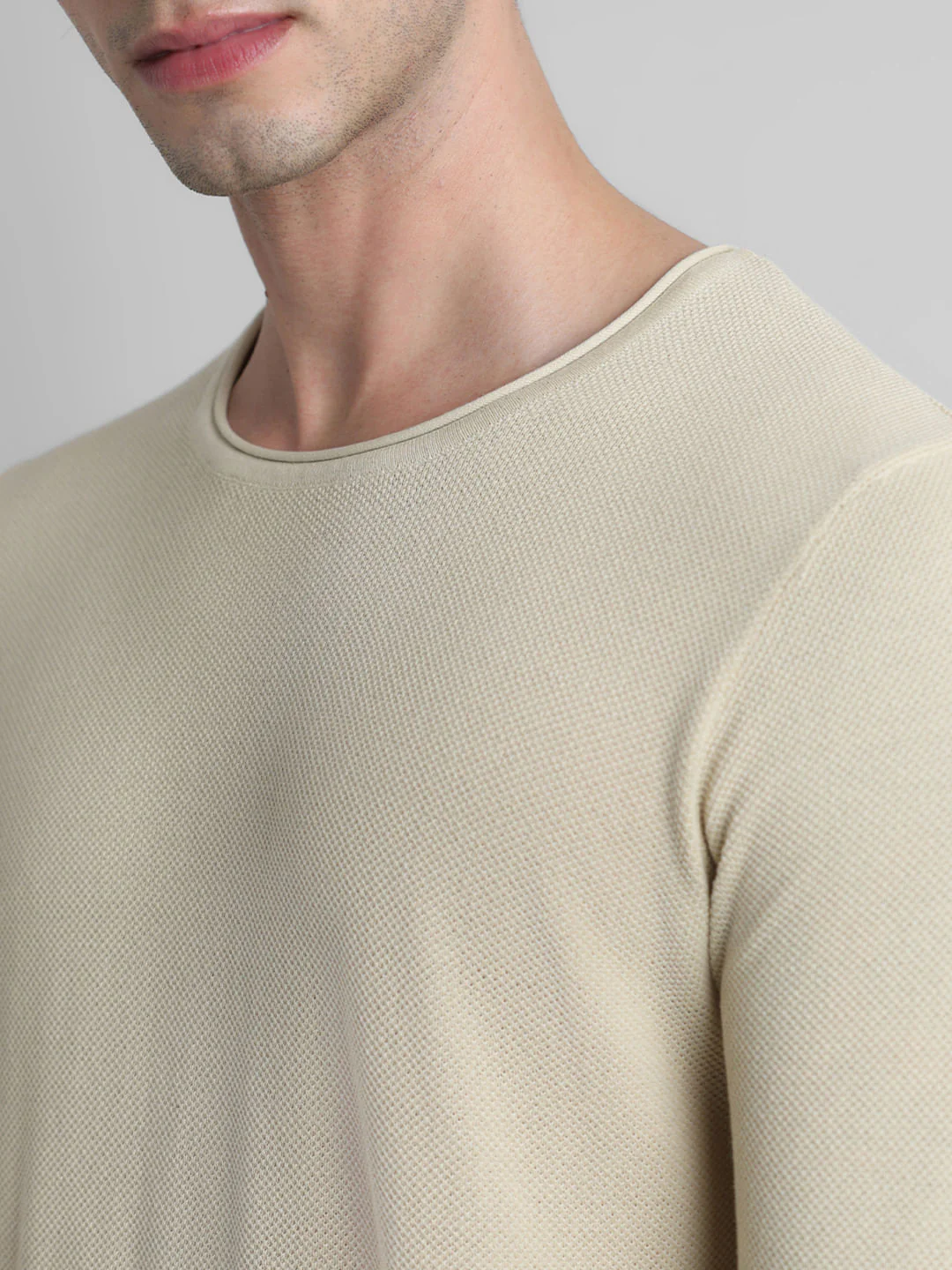 Beige Crew Neck Pullover - Image 5