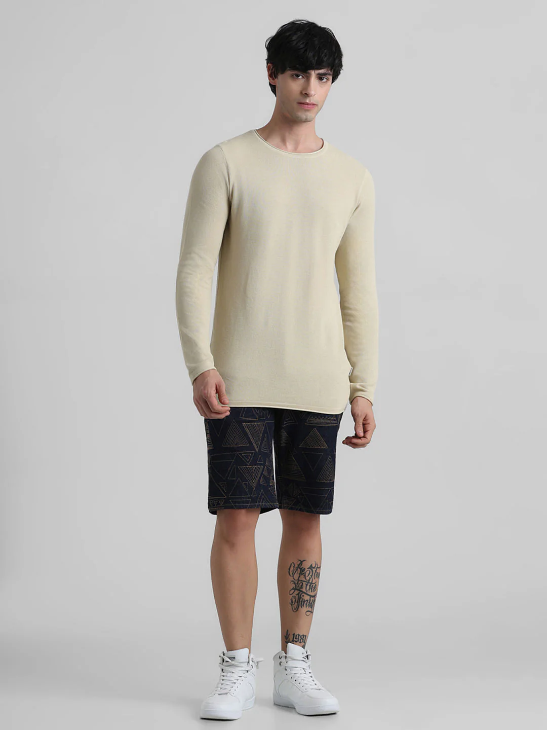 Beige Crew Neck Pullover - Image 6