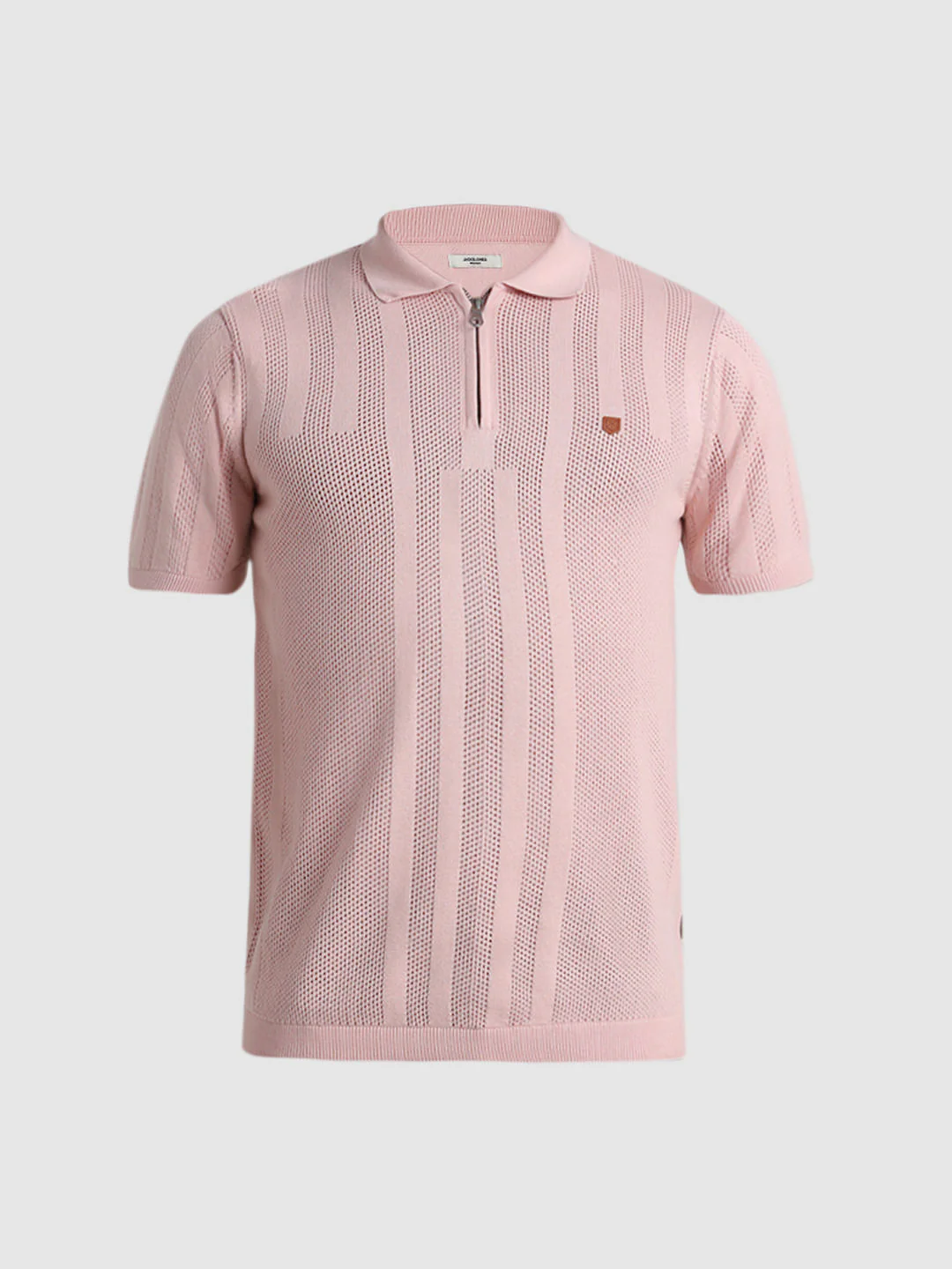 Pink Jacquard Knitted Polo - Image 7