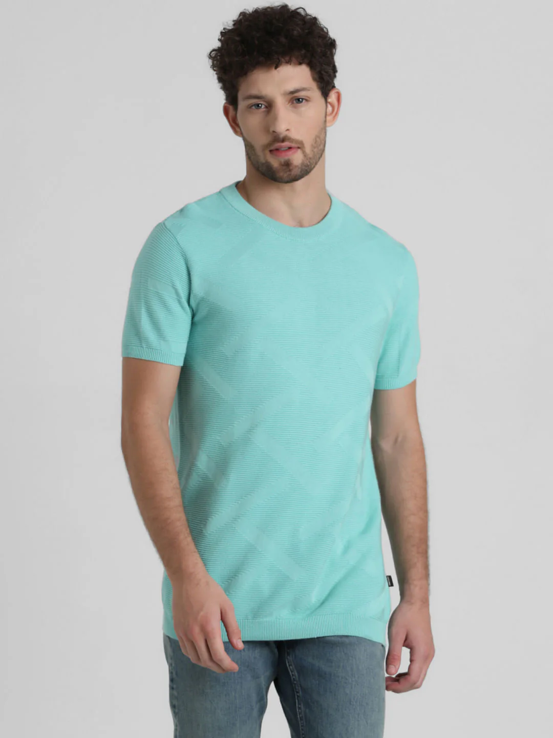 Green Knitted Crew Neck T-shirt - Image 2