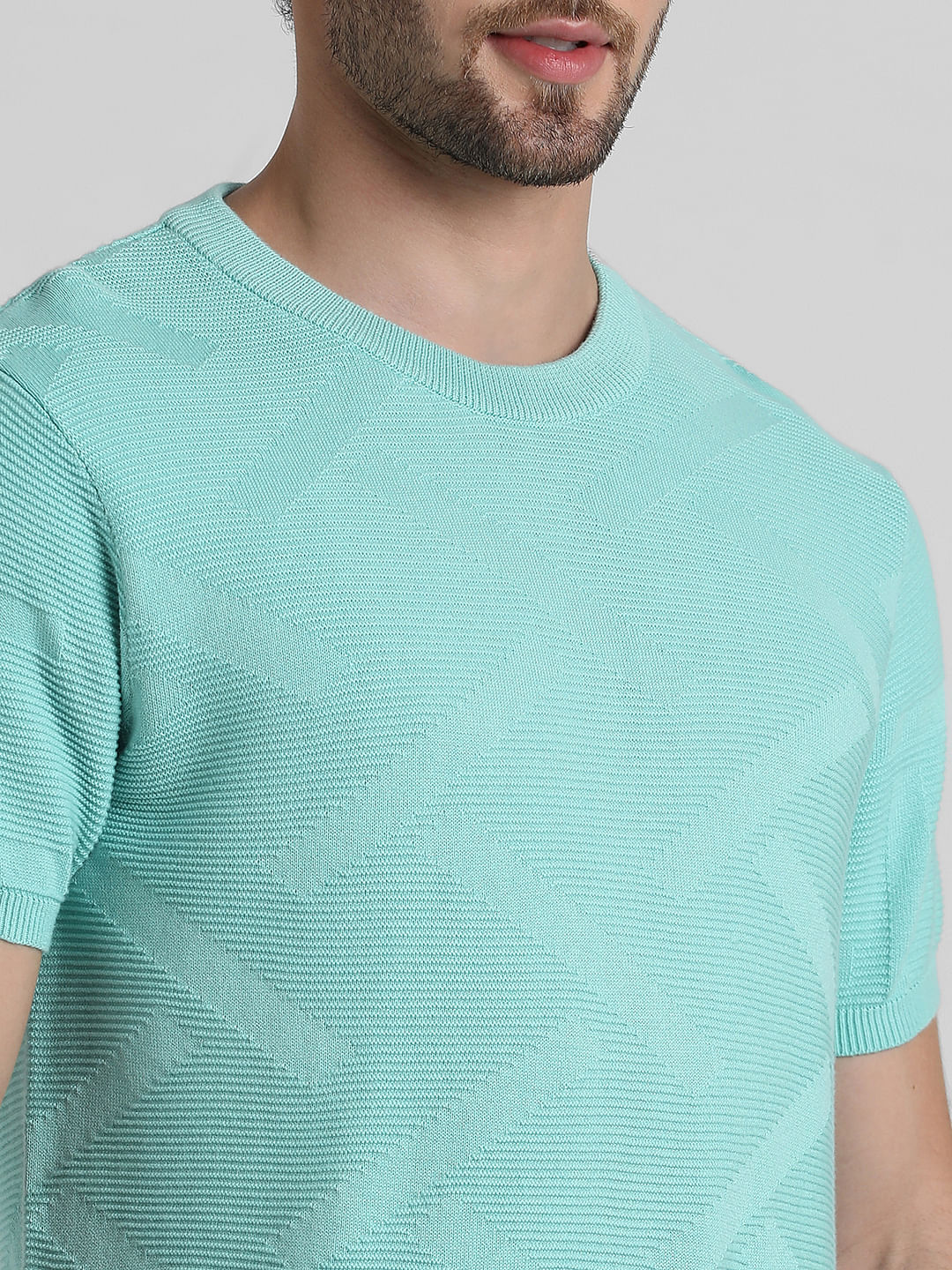 Green Knitted Crew Neck T-shirt - Image 5
