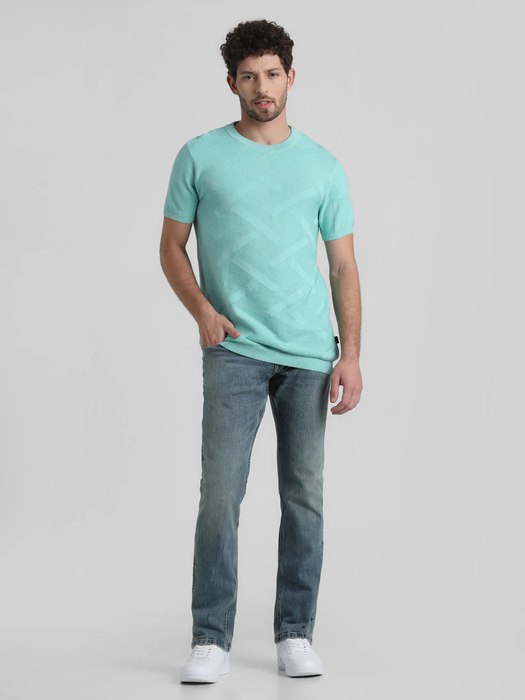 Green Knitted Crew Neck T-shirt - Image 6