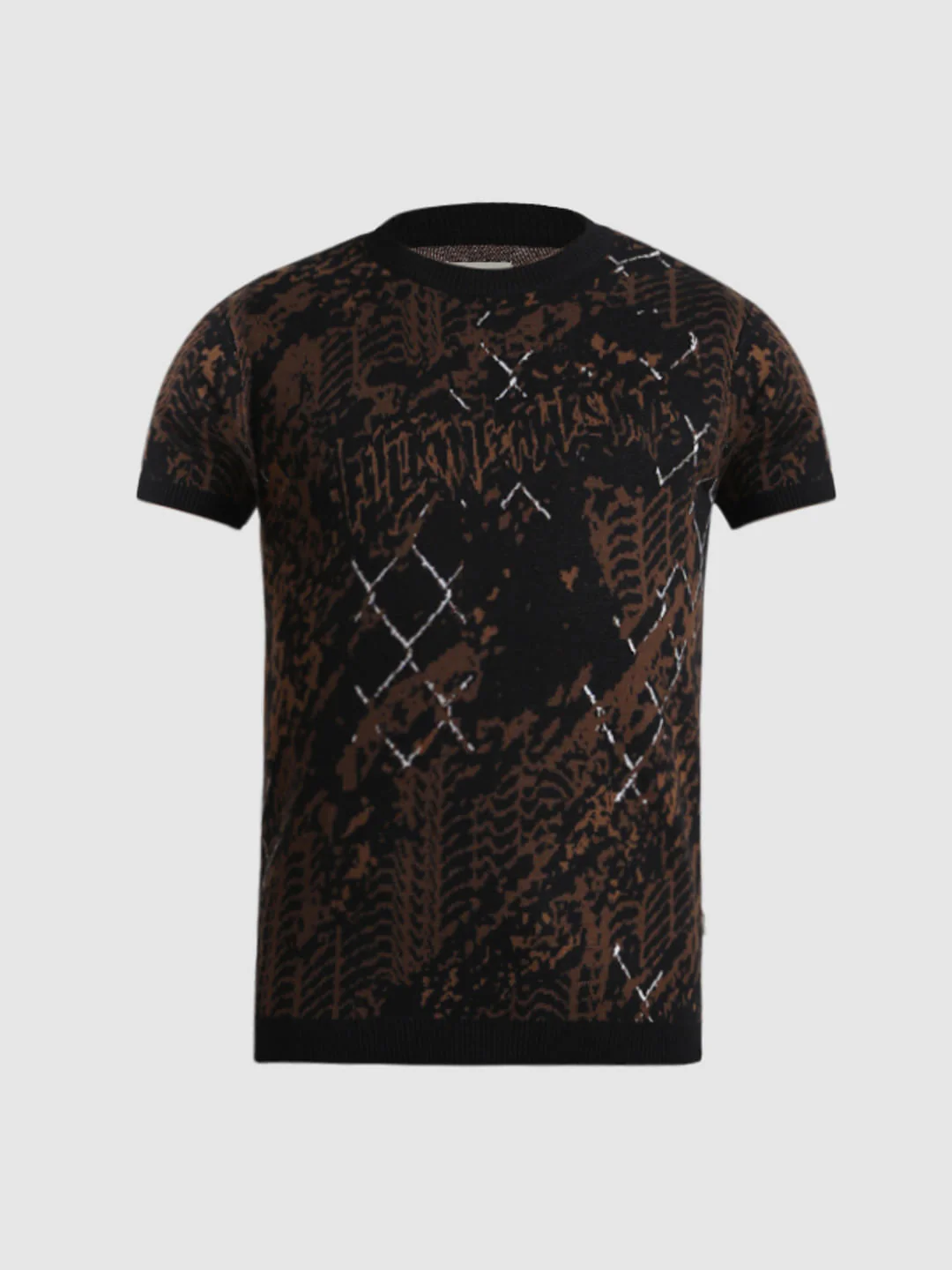 Black Printed Knitted T-shirt - Image 7