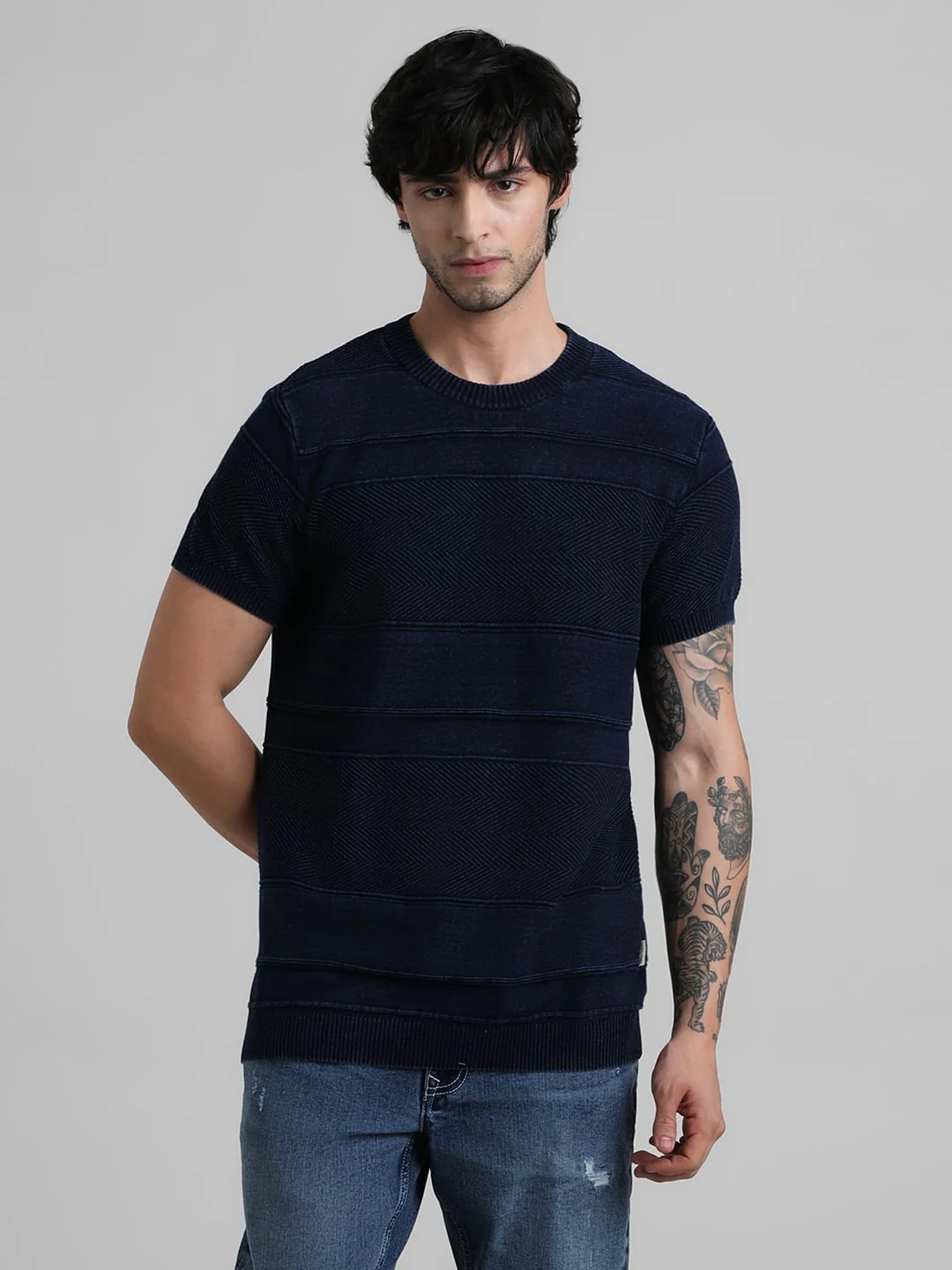 Blue Indigo Dyed T-shirt - Image 2