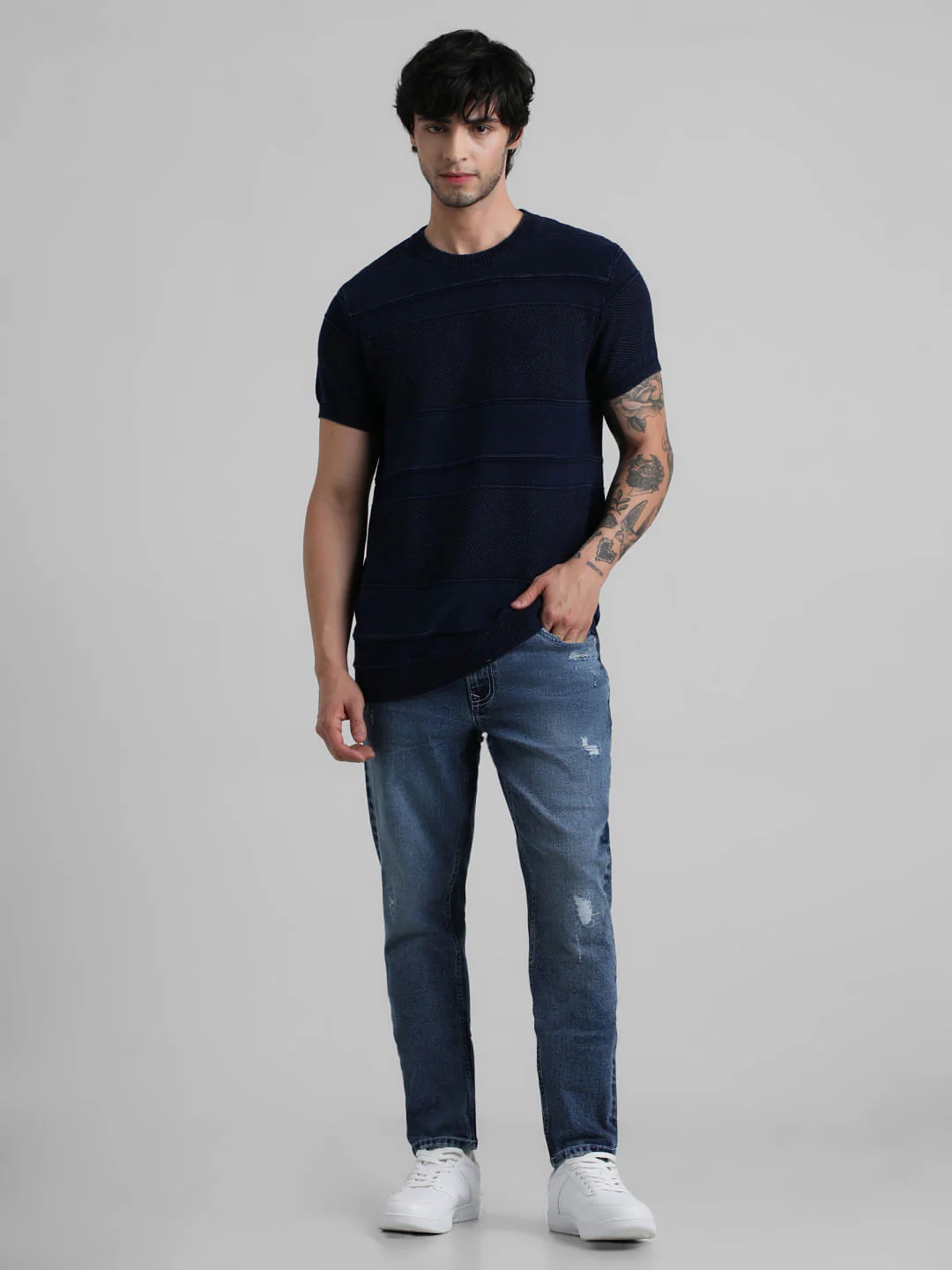 Blue Indigo Dyed T-shirt - Image 6