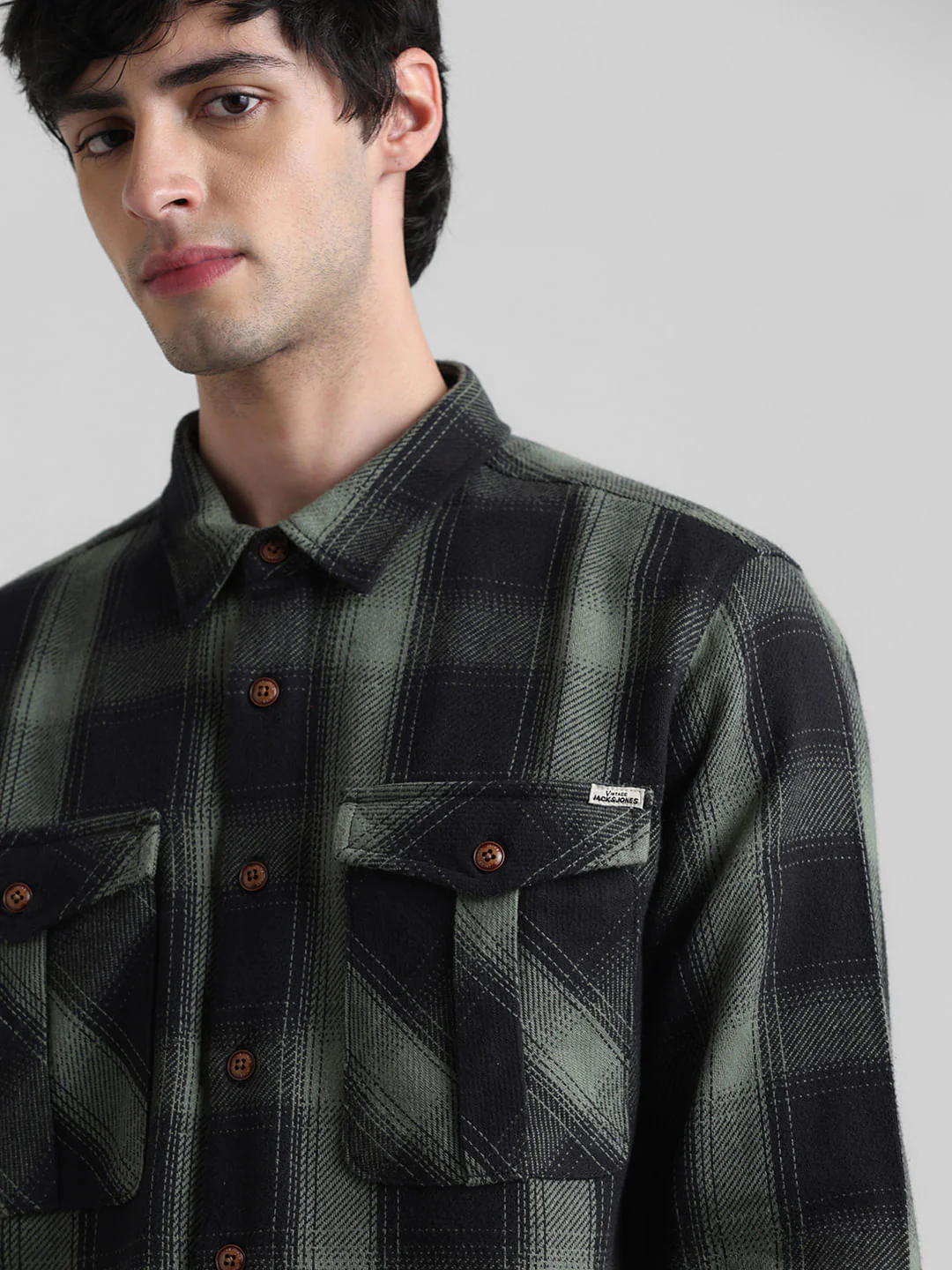 Green Check Oversized Shirt - Image 5