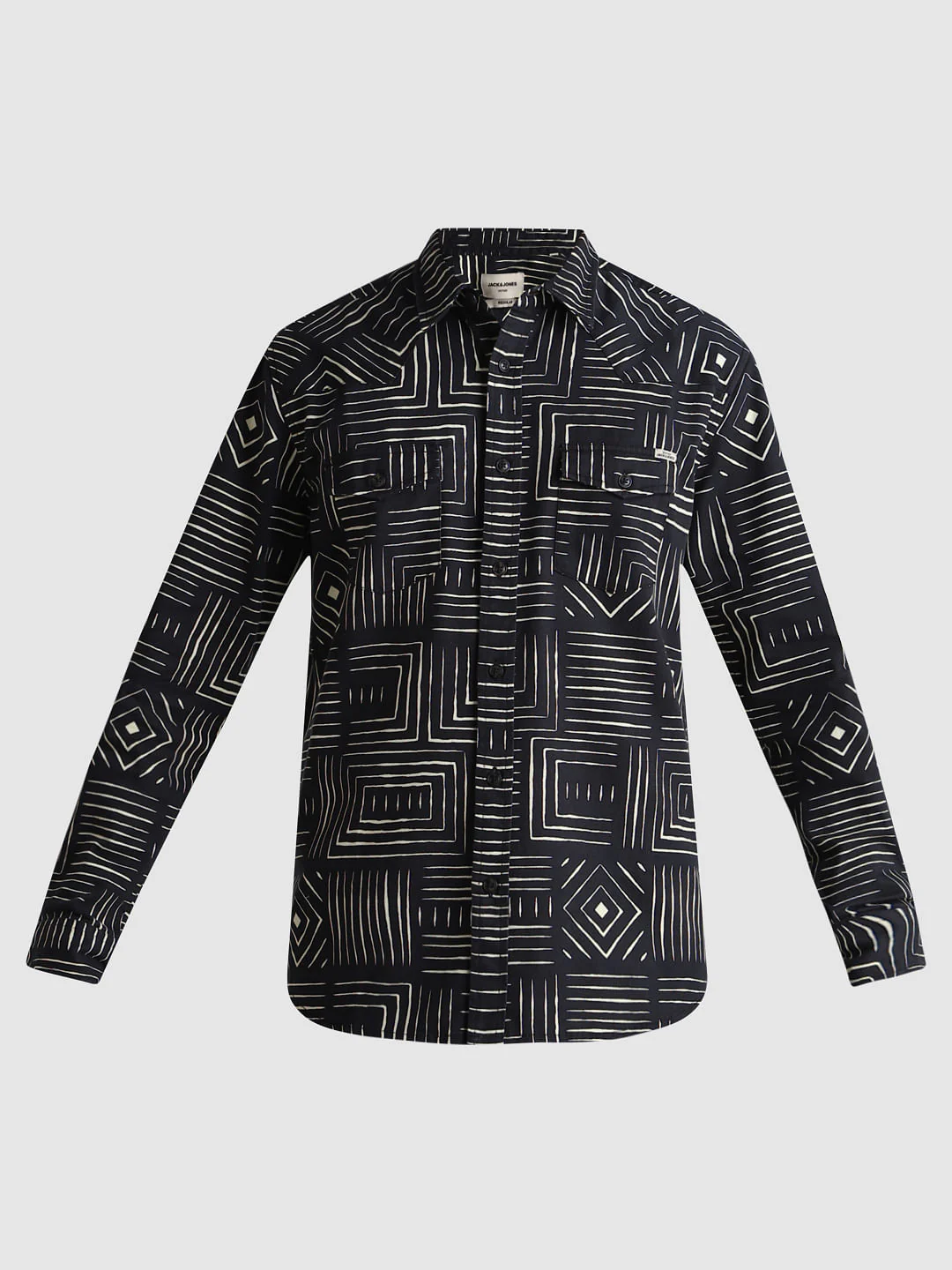 Black Printed Full Sleeves Shirt - Image 7