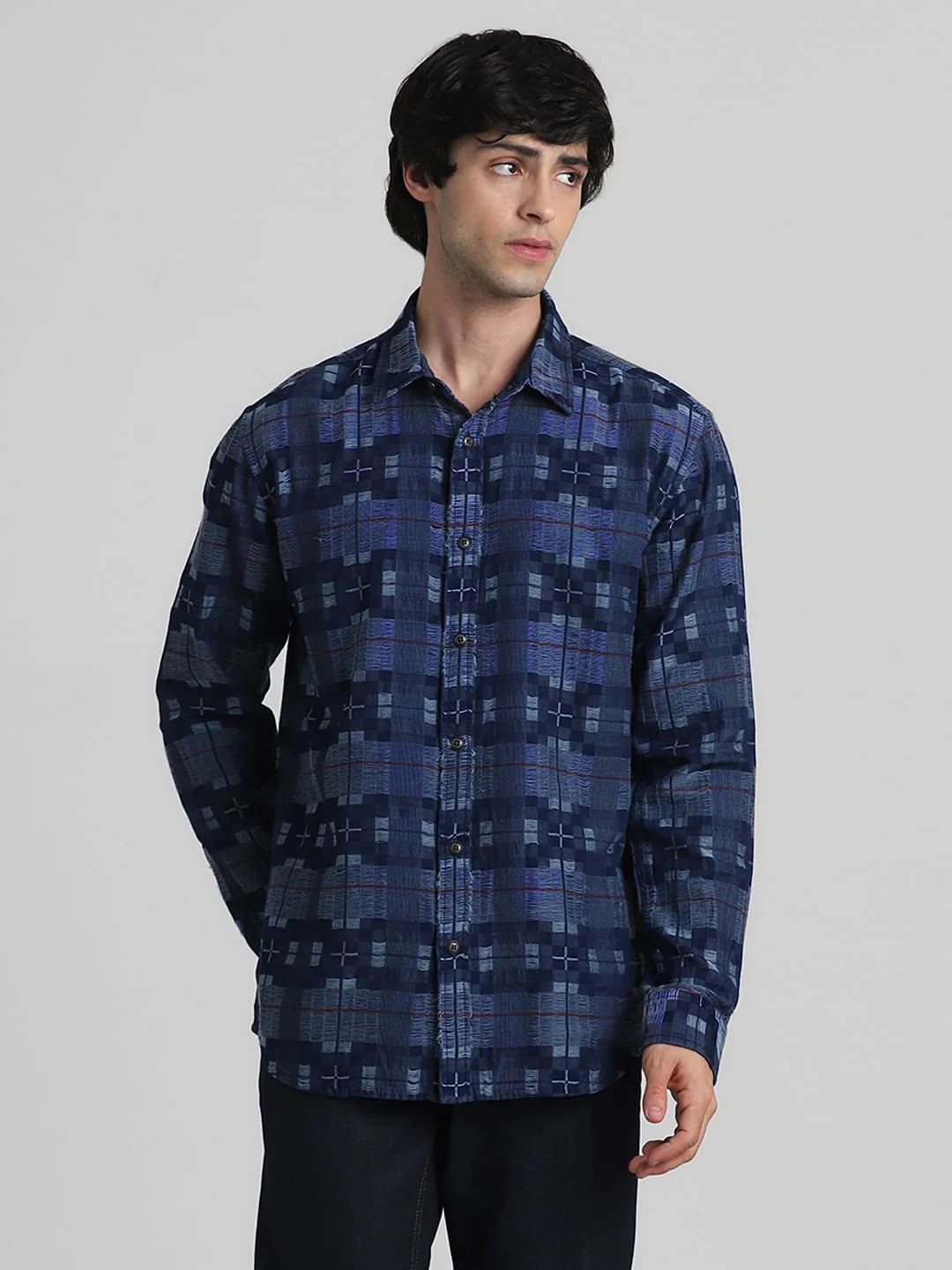 Blue Check Indigo Dyed Shirt - Image 2