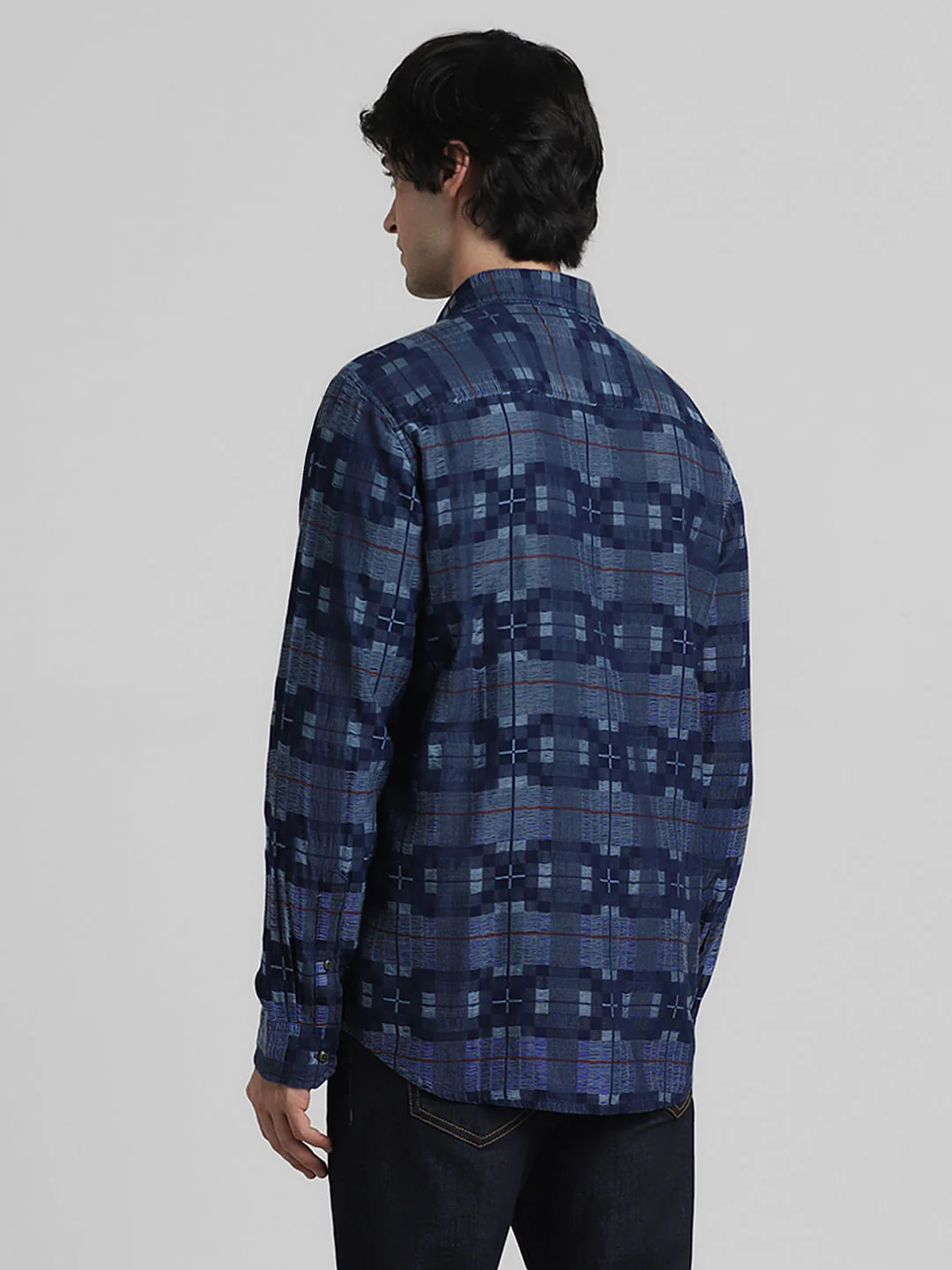 Blue Check Indigo Dyed Shirt - Image 4