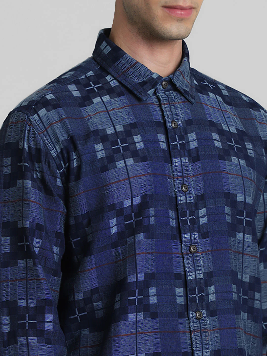 Blue Check Indigo Dyed Shirt - Image 5
