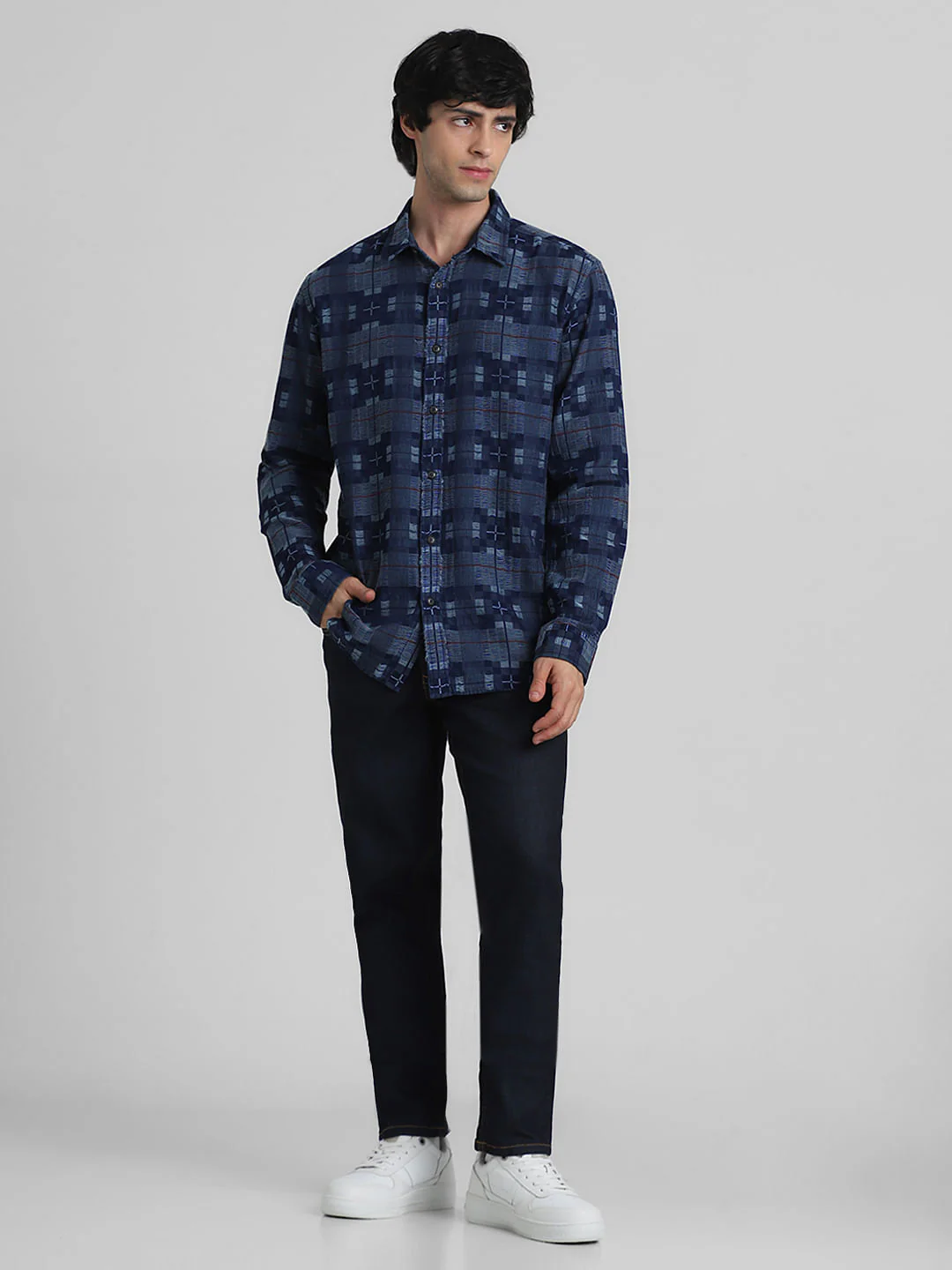 Blue Check Indigo Dyed Shirt - Image 6