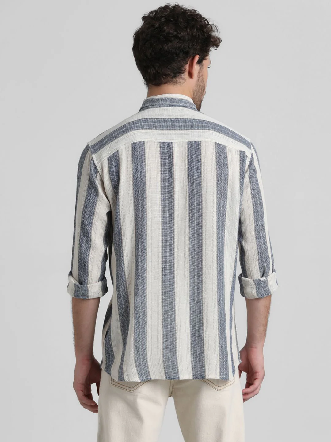White Yard Dyed Striped Shirt - Image 4