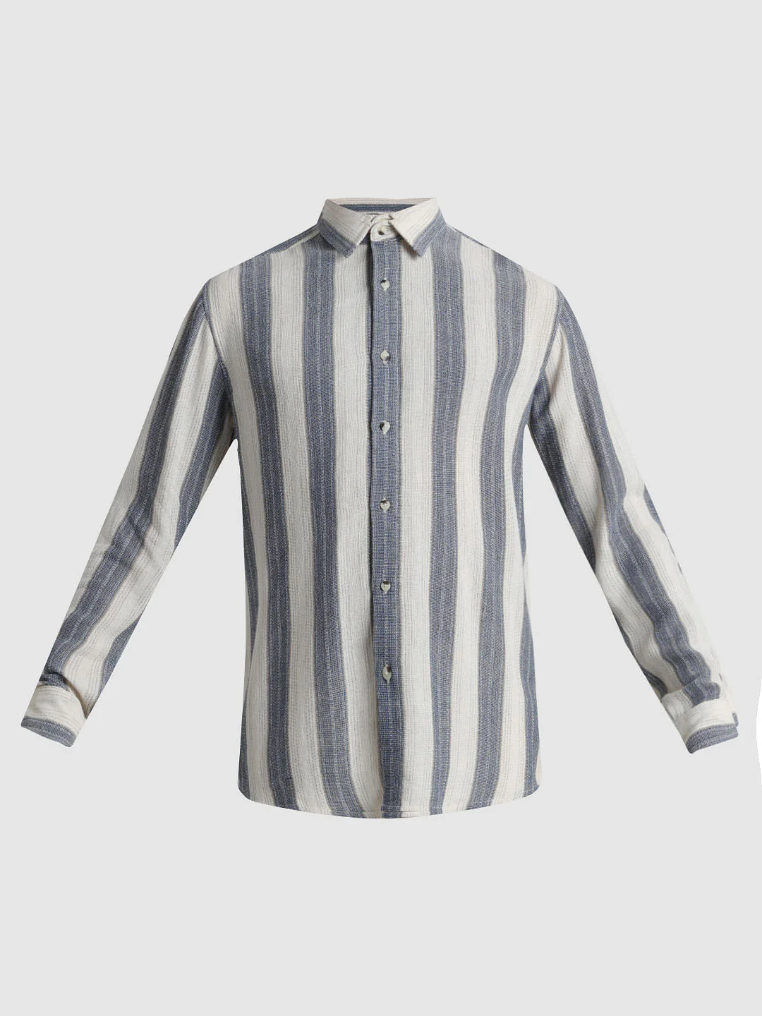 White Yard Dyed Striped Shirt - Image 7