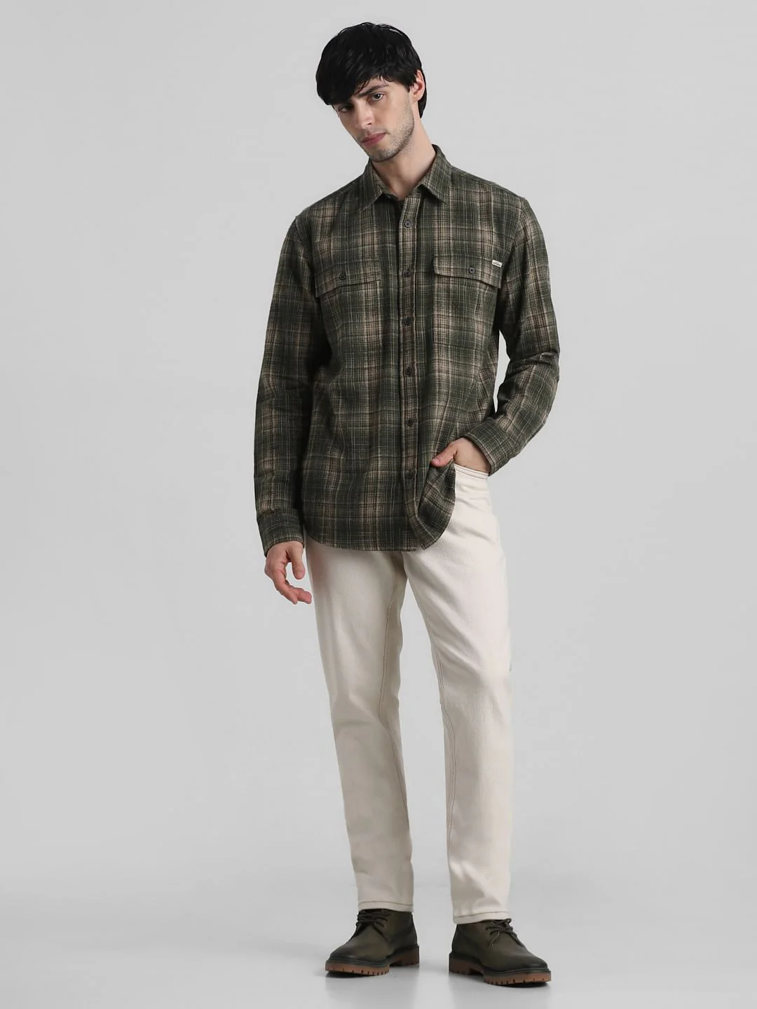Green Check Print Full Sleeves Shirt - Image 6