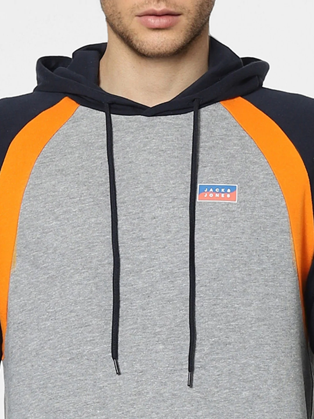 Grey Colourblocked Hooded Sweatshirt - Image 5