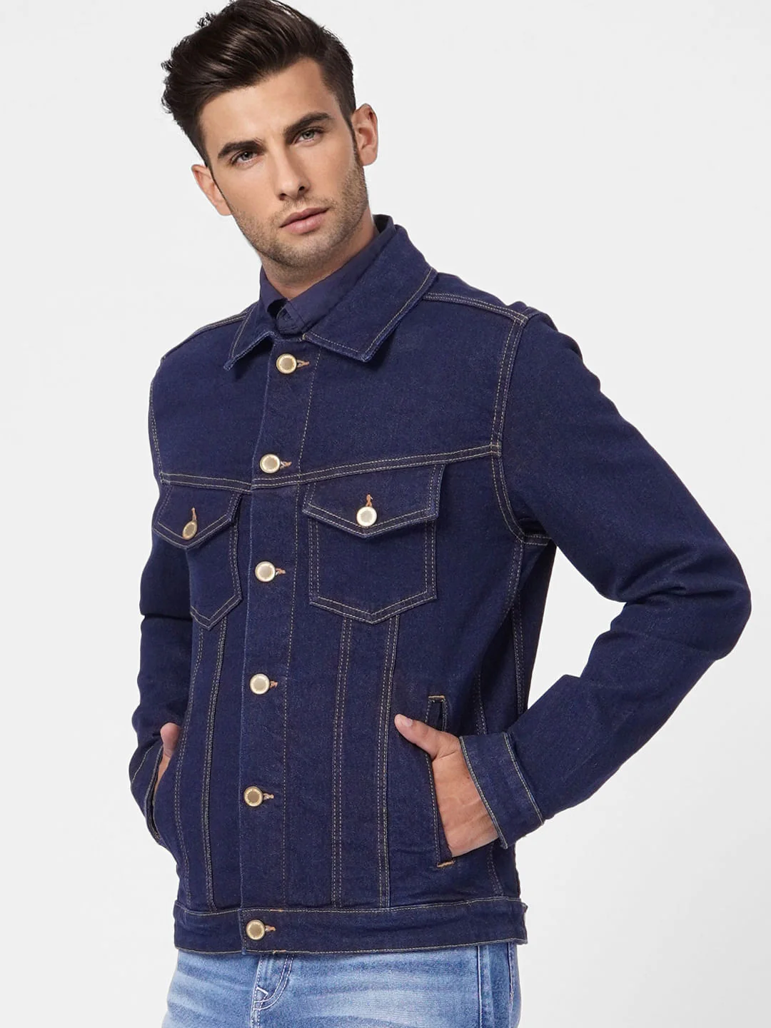 Dark Blue Denim Jacket - Image 3