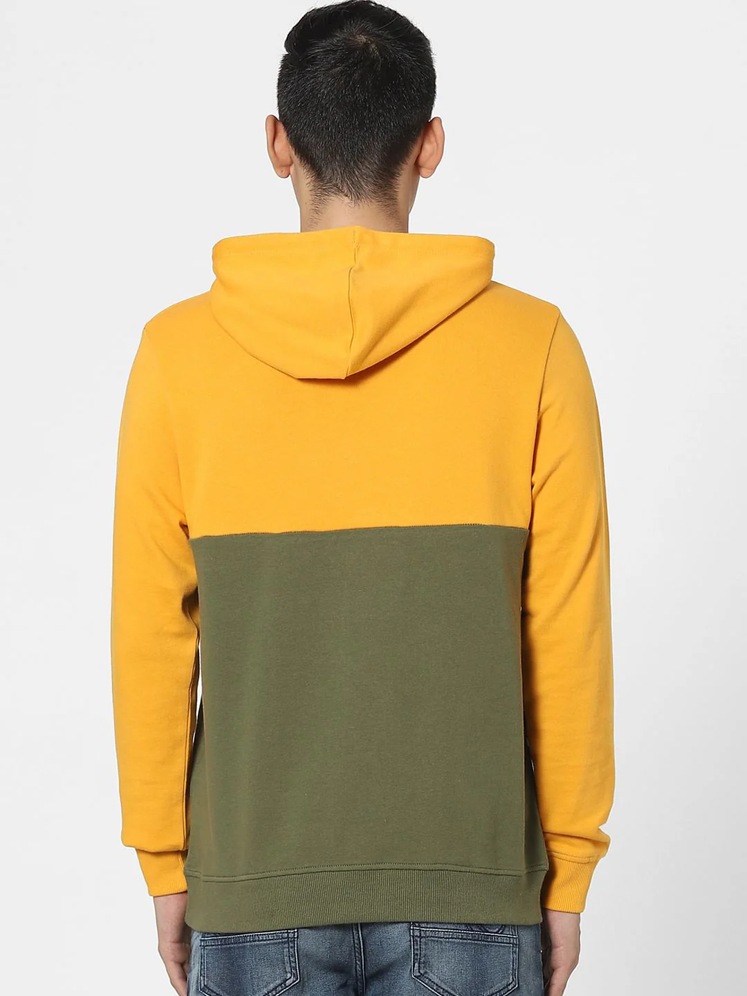 Orange Colourblocked Hooded Sweatshirt - Image 4