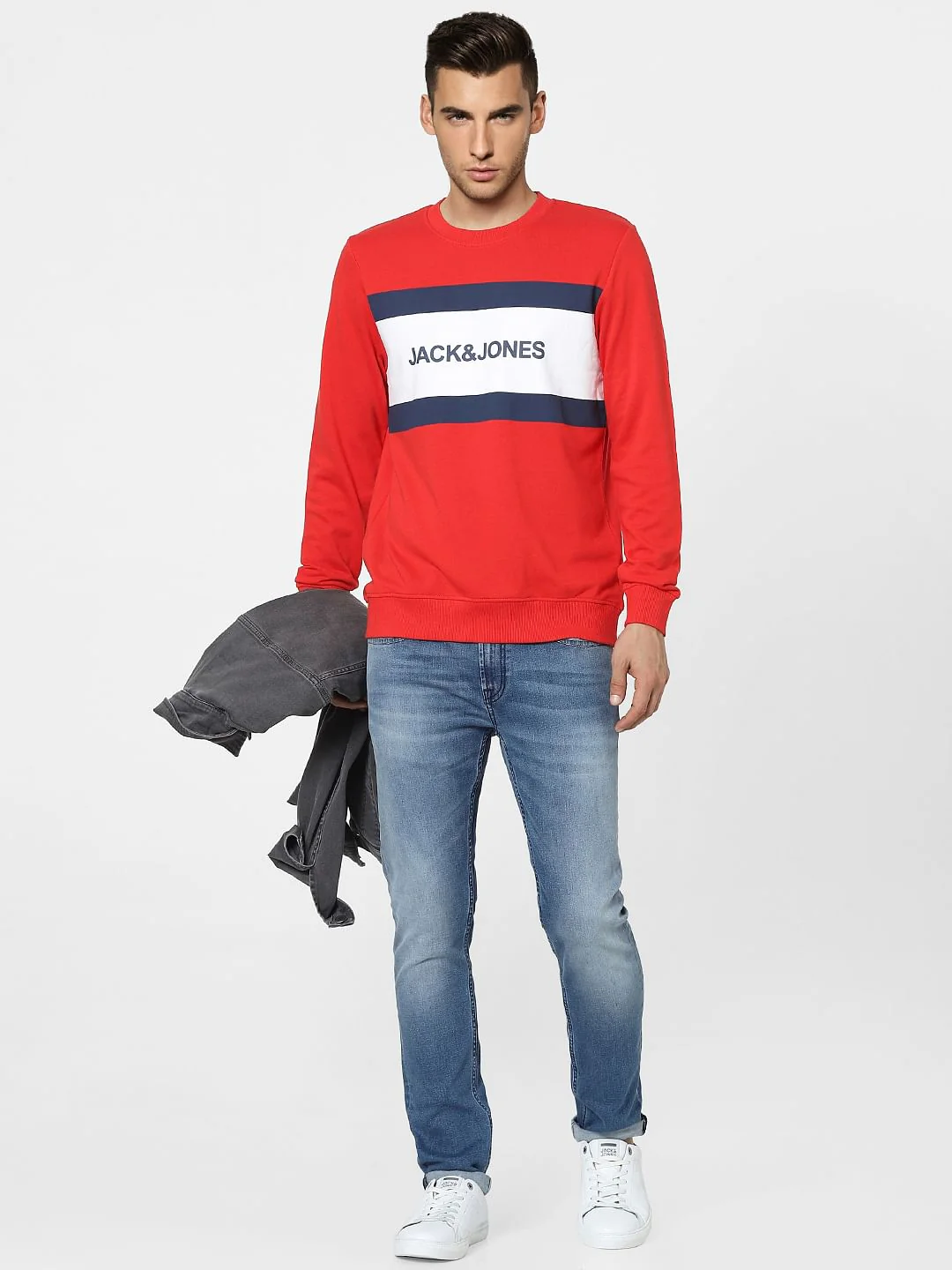 Red Logo Print Sweatshirt