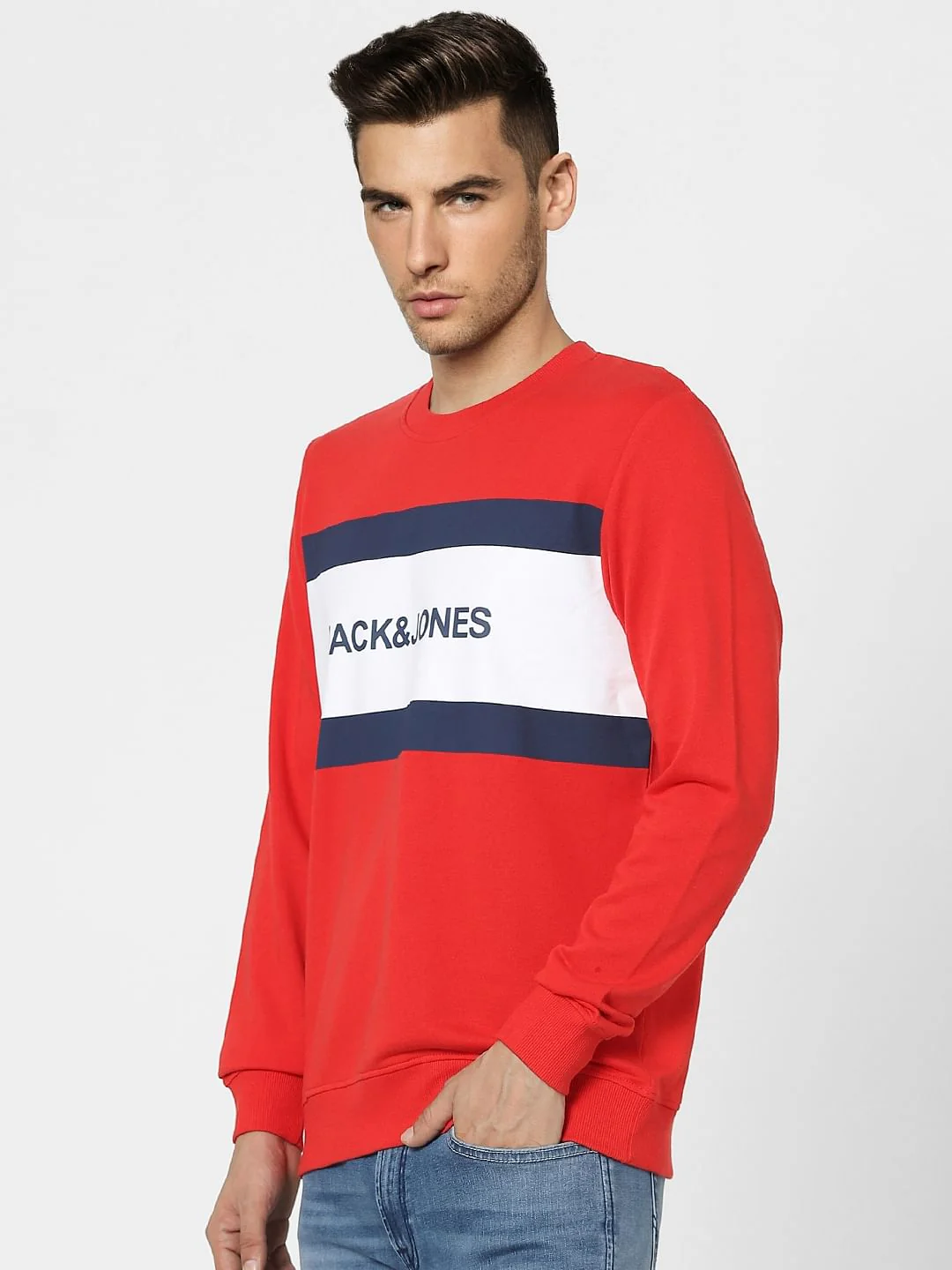 Red Logo Print Sweatshirt - Image 3