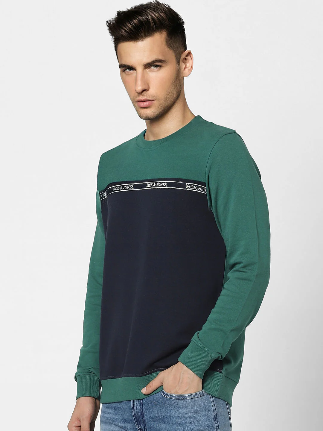 Green Colourblocked Sweatshirt - Image 3